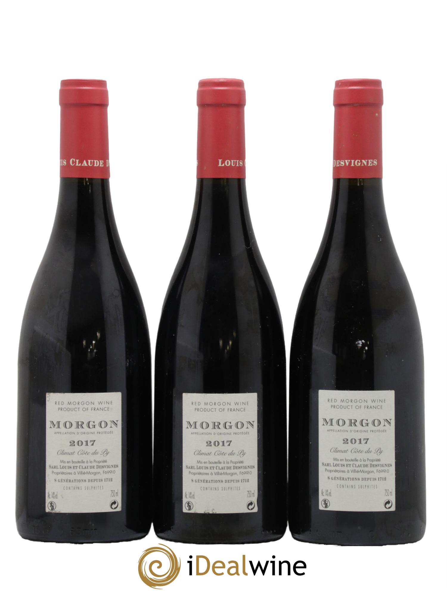 Morgon Côte du Py Louis-Claude Desvignes 2017 - Lot de 3 bouteilles - 1