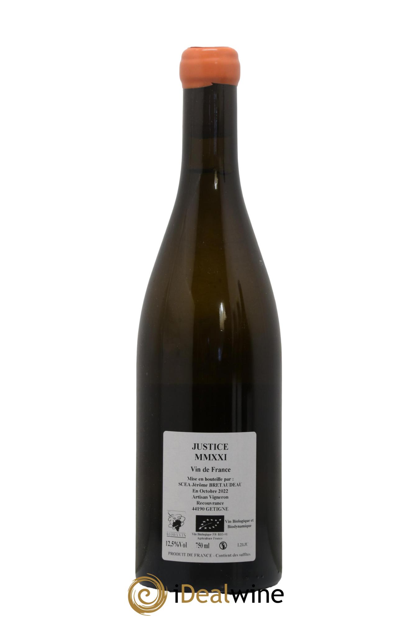 Vin de France La Justice Jérôme Bretaudeau - Domaine de Bellevue 2021 - Lot de 1 bouteille - 1
