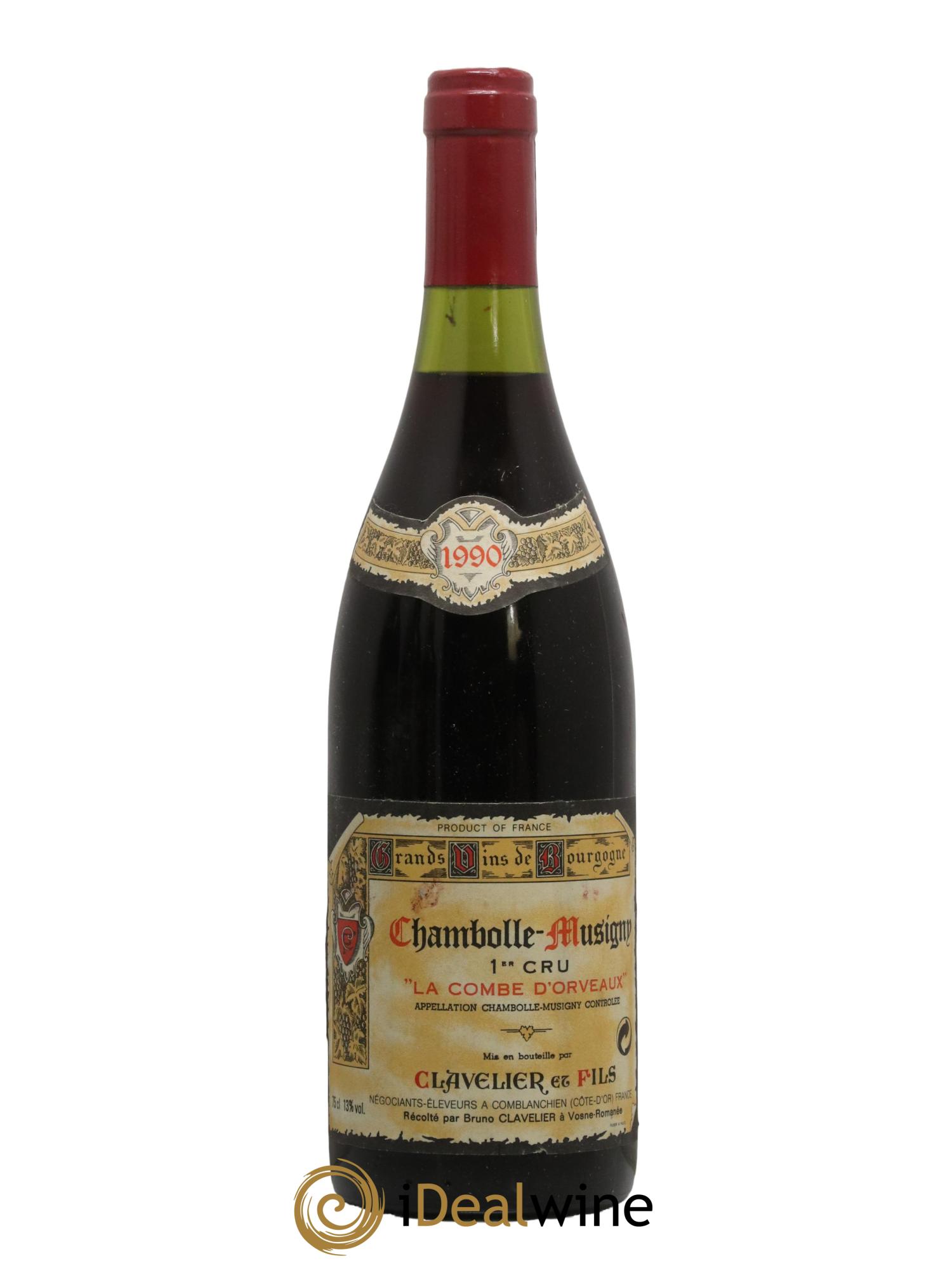 Chambolle-Musigny 1er Cru La Combe d'Orveaux Bruno Clavelier 1990 - Lot de 1 bouteille - 0