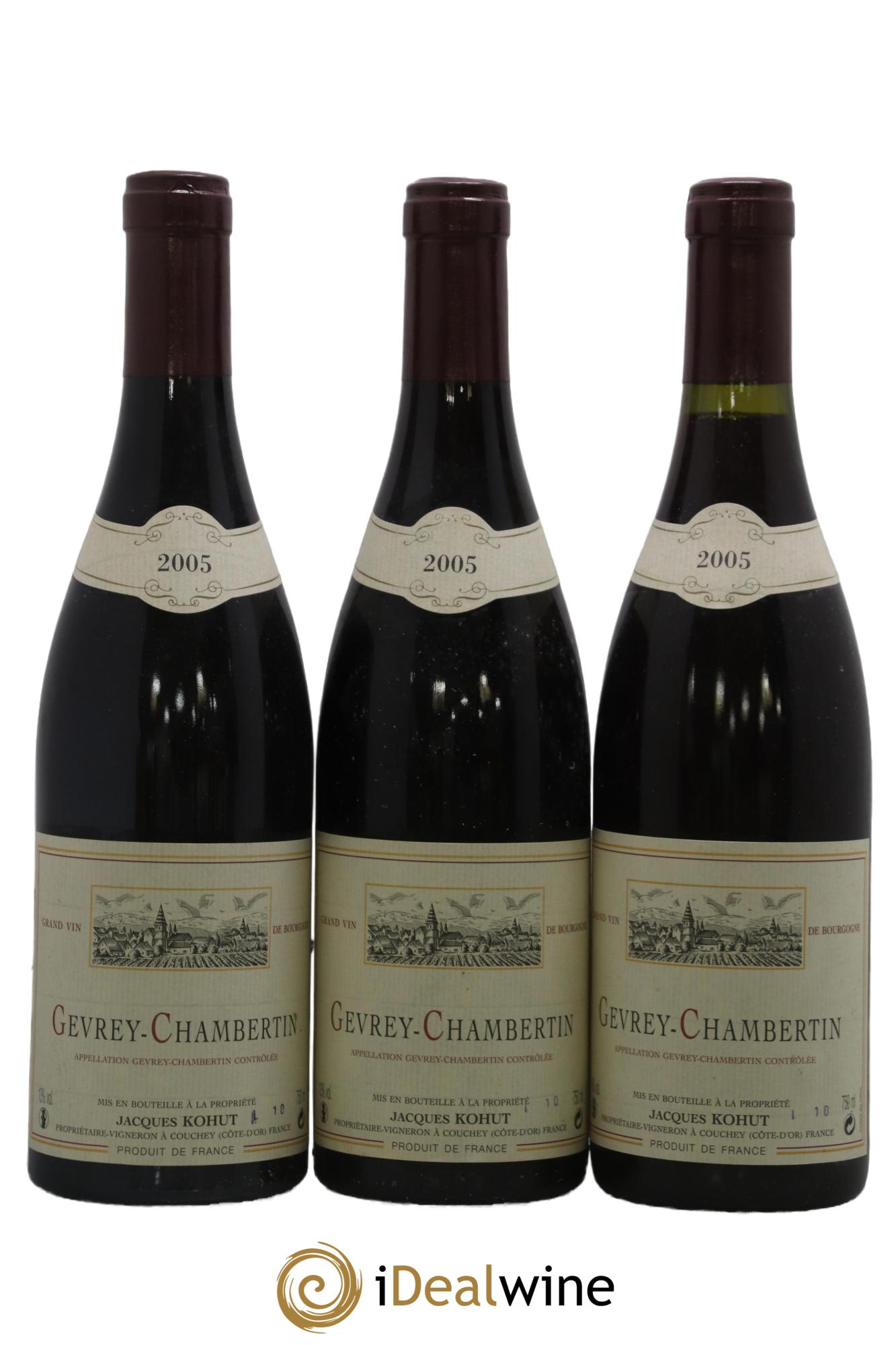 Gevrey-Chambertin Jacques Kohut 2005 - Posten von 3 Flaschen - 0