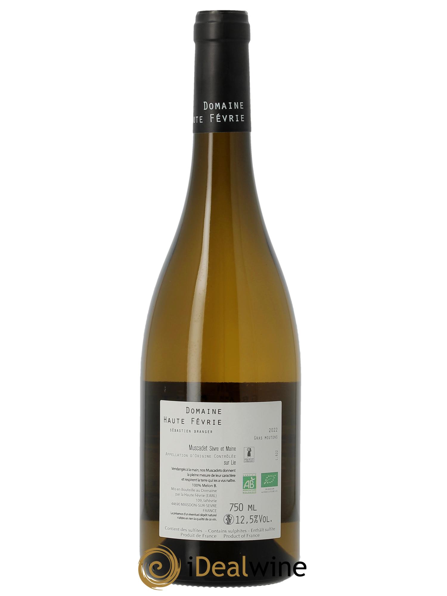 Muscadet-Sèvre-et-Maine sur lie Gras Mouton Haute Févrie 2022 - Lot of 1 bottle - 1