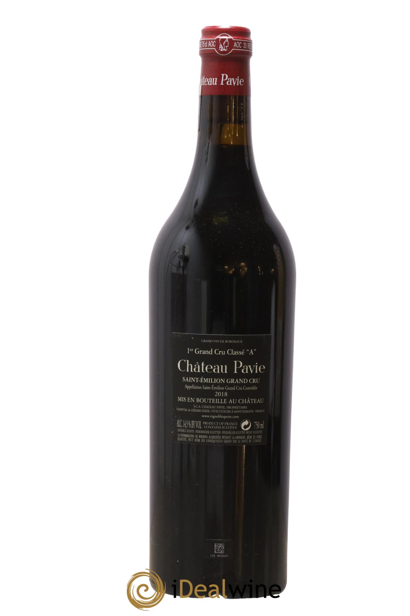 Château Pavie 1er Grand Cru Classé A 2018 - Lot de 1 bouteille - 1