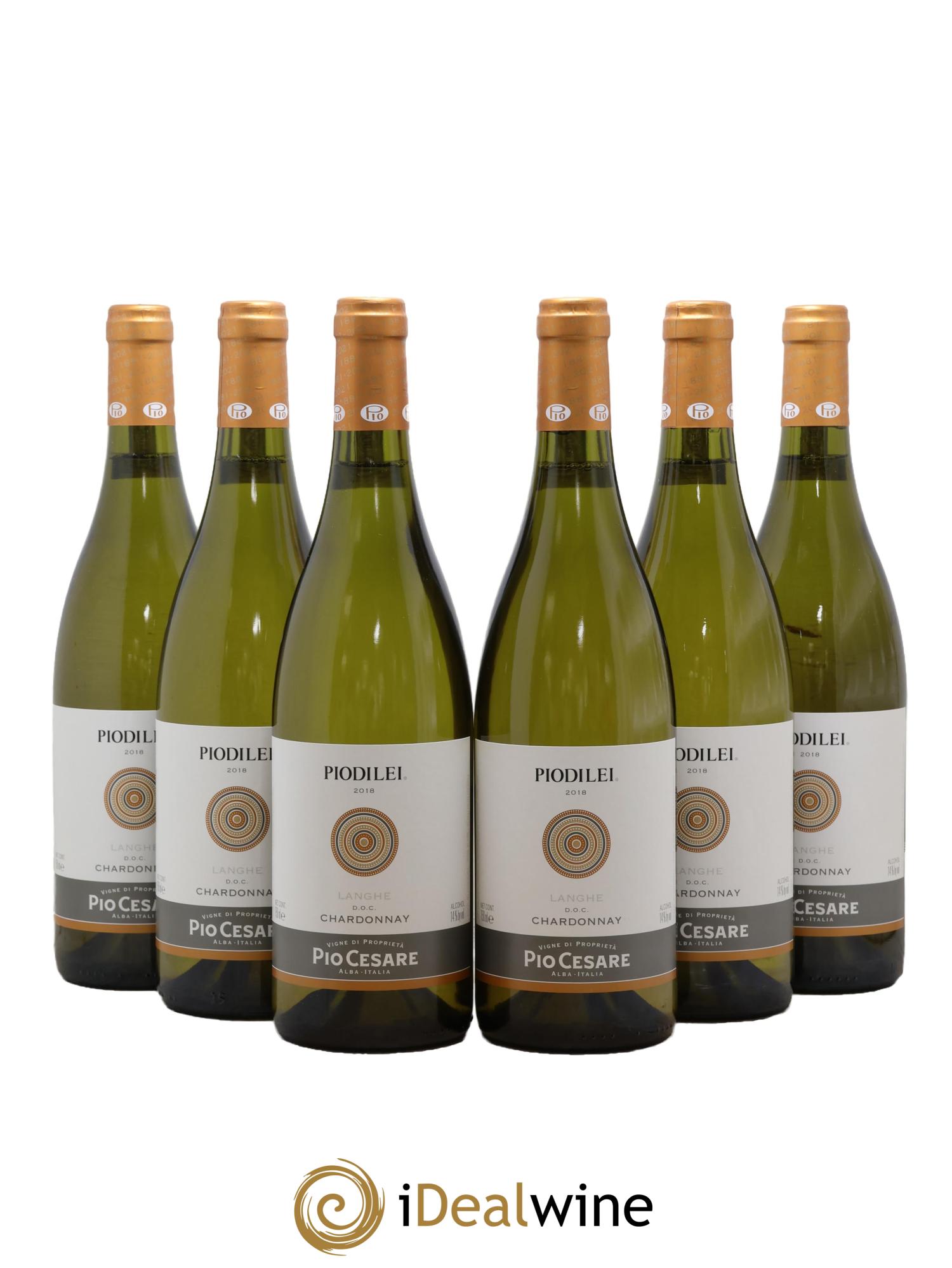 Langhe Bianco Chardonnay Piodilei Pio Cesar 2018 - Lotto di 6 bottiglie - 0