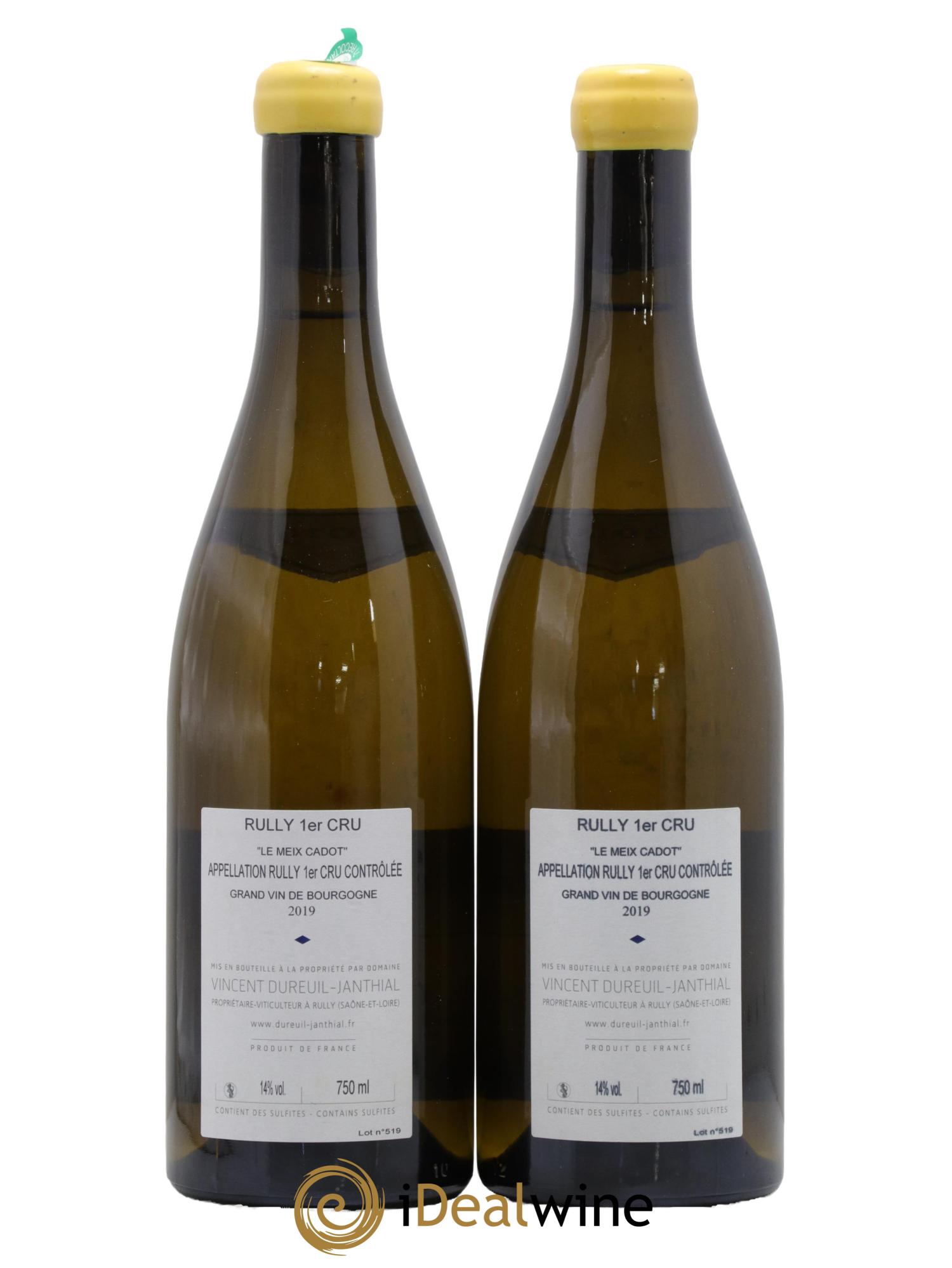 Rully 1er Cru Le Meix Cadot Vincent Dureuil-Janthial 2019 - Lot de 2 bouteilles - 1