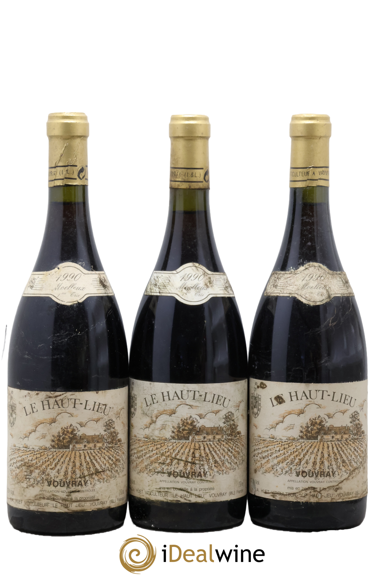 Vouvray Le Haut-Lieu Moelleux 1ère Trie Domaine Huet 1990 - Lot de 3 bouteilles - 0