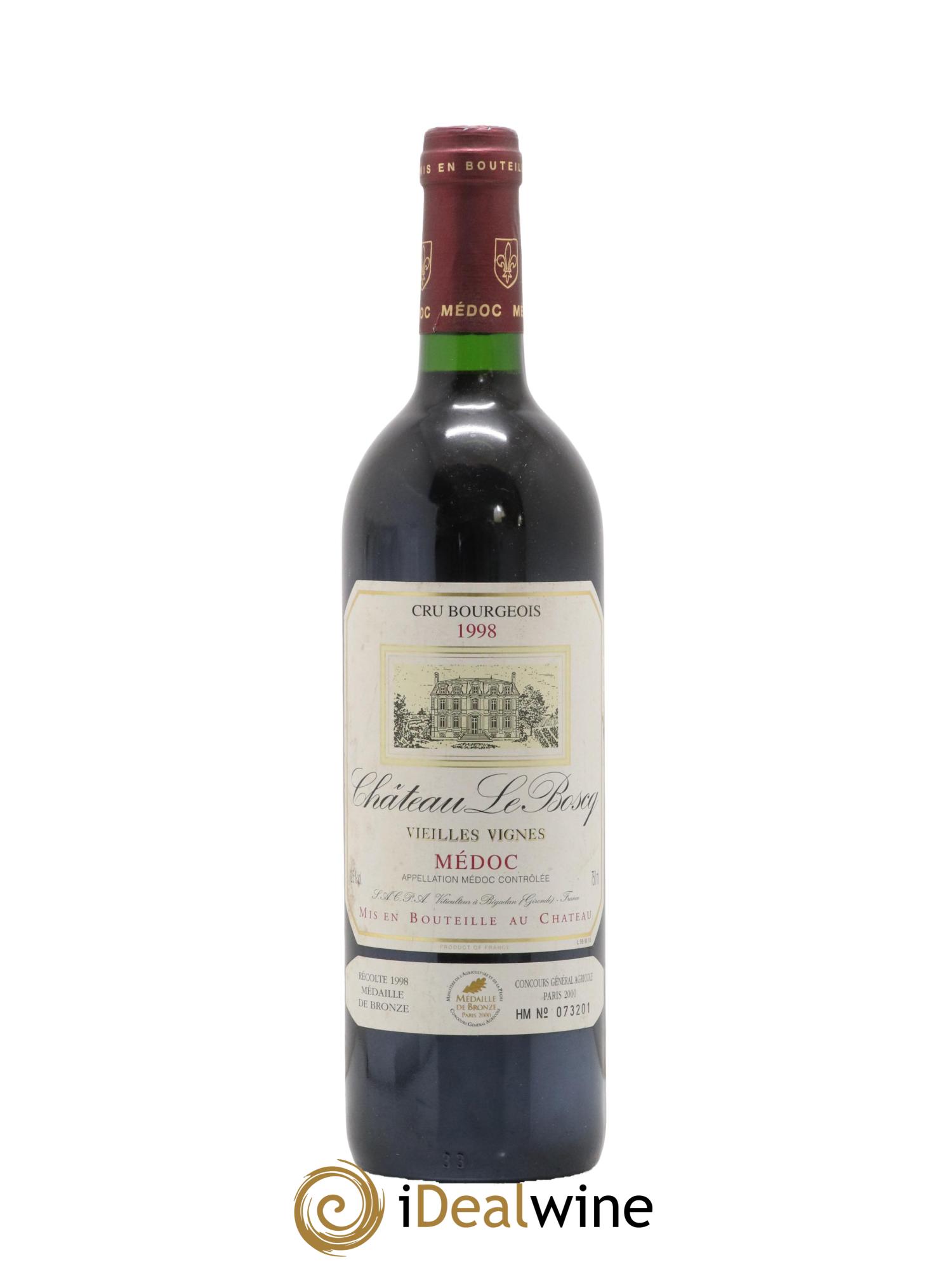 Médoc Vieilles Vignes Chateau Le Boscq 1998 - Lot de 1 bouteille - 0