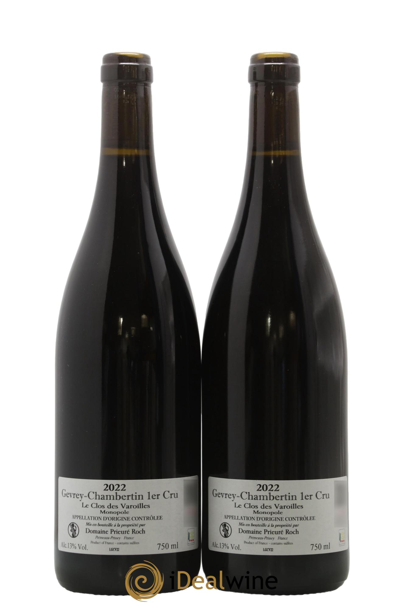 Gevrey-Chambertin 1er Cru Le Clos des Varoilles Monopole Prieuré Roch 2022 - Lot de 2 bouteilles - 1