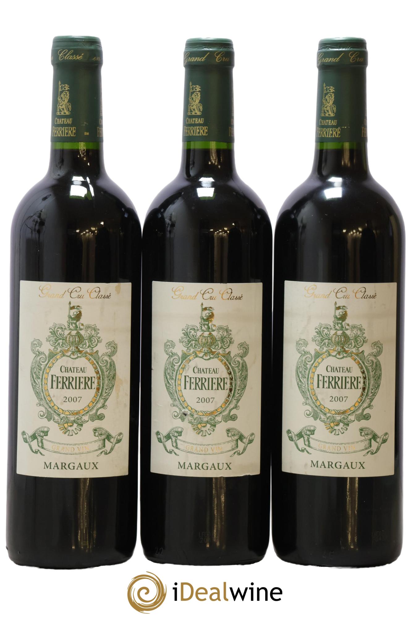 Château Ferrière 3ème Grand Cru Classé 2007 - Lot de 3 bouteilles - 0