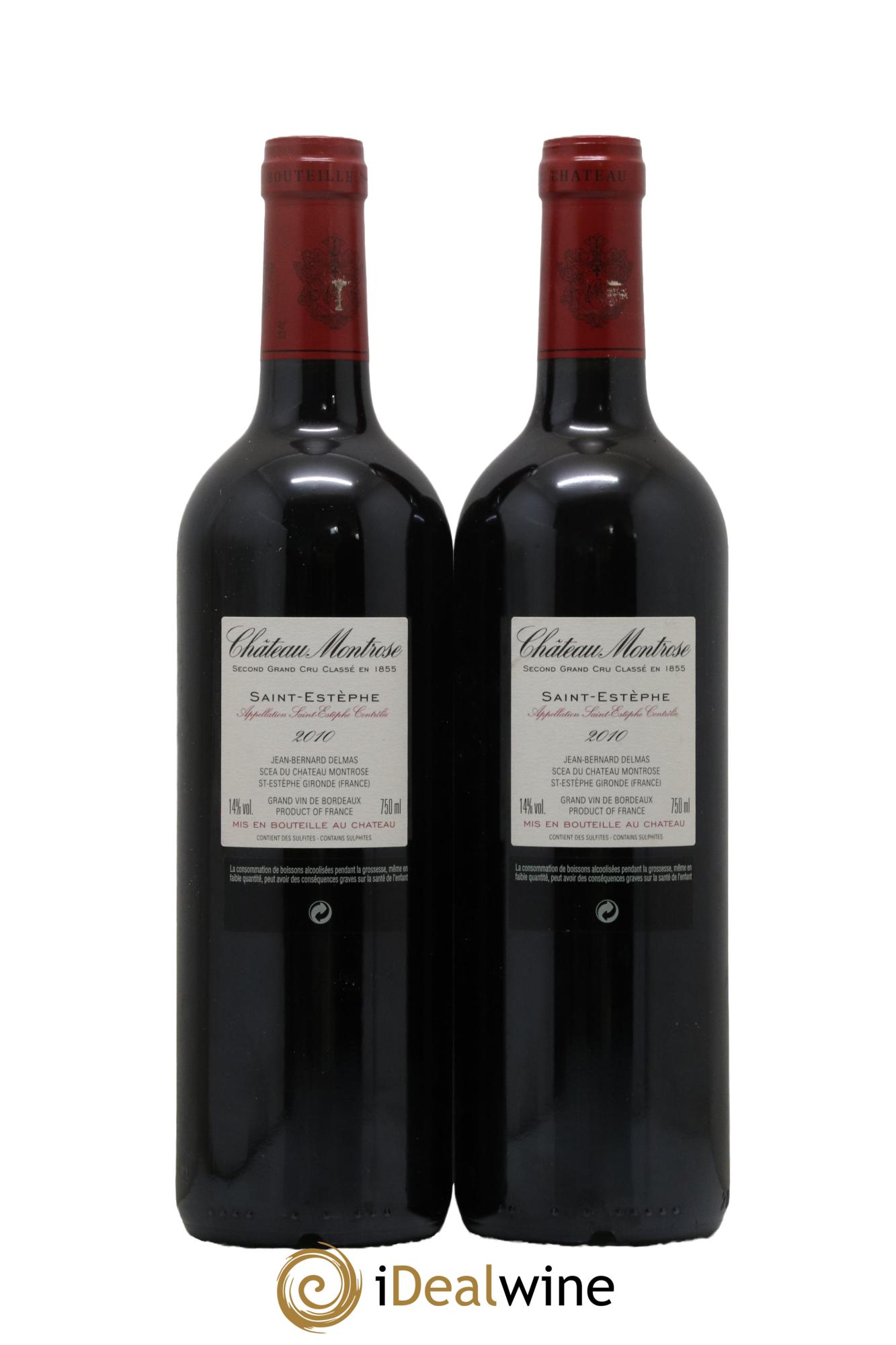 Château Montrose 2ème Grand Cru Classé 2010 - Lot of 2 bottles - 1
