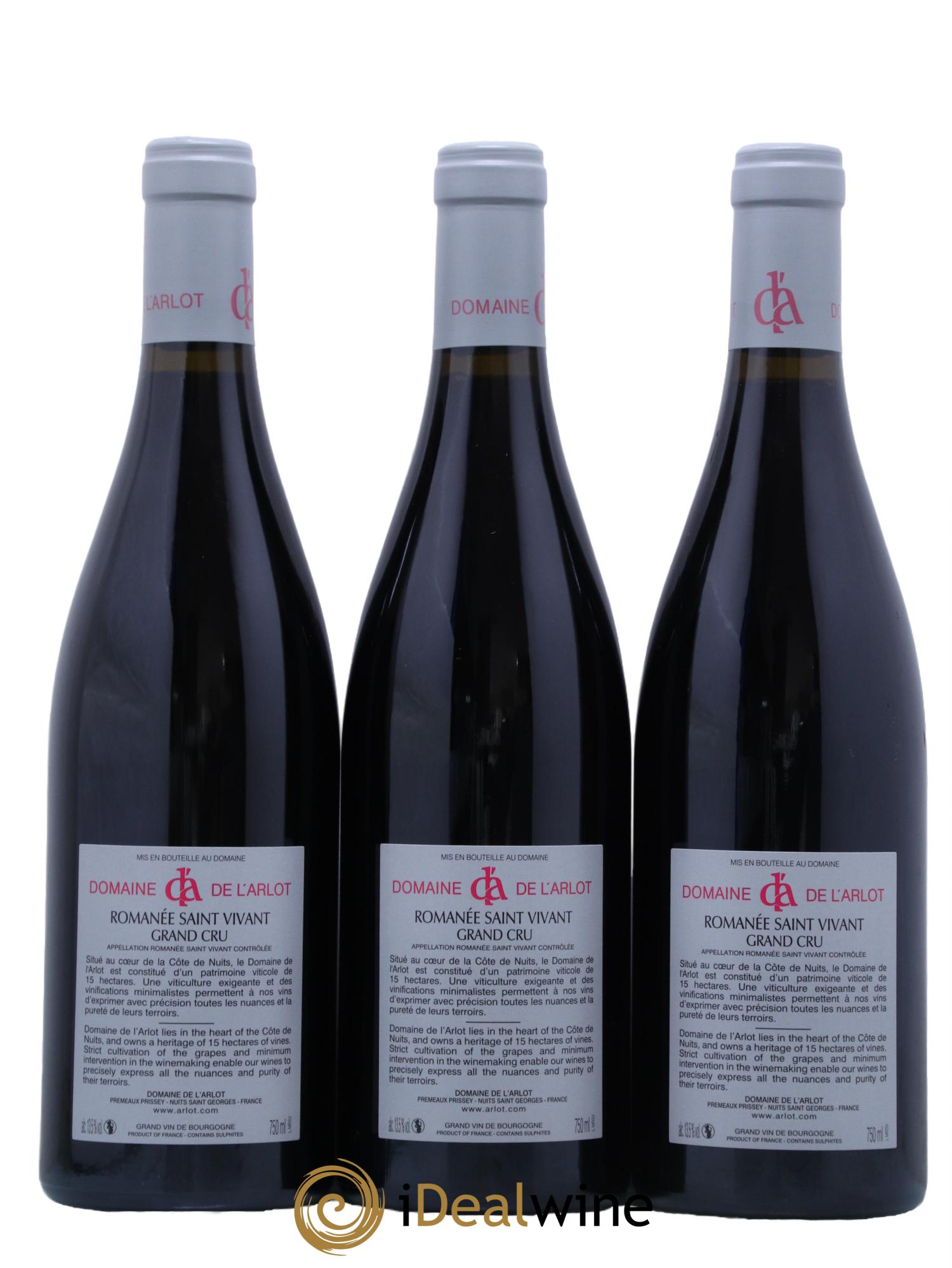 Romanée-Saint-Vivant Grand Cru Domaine de l'Arlot 2019 - Lot de 3 bouteilles - 1