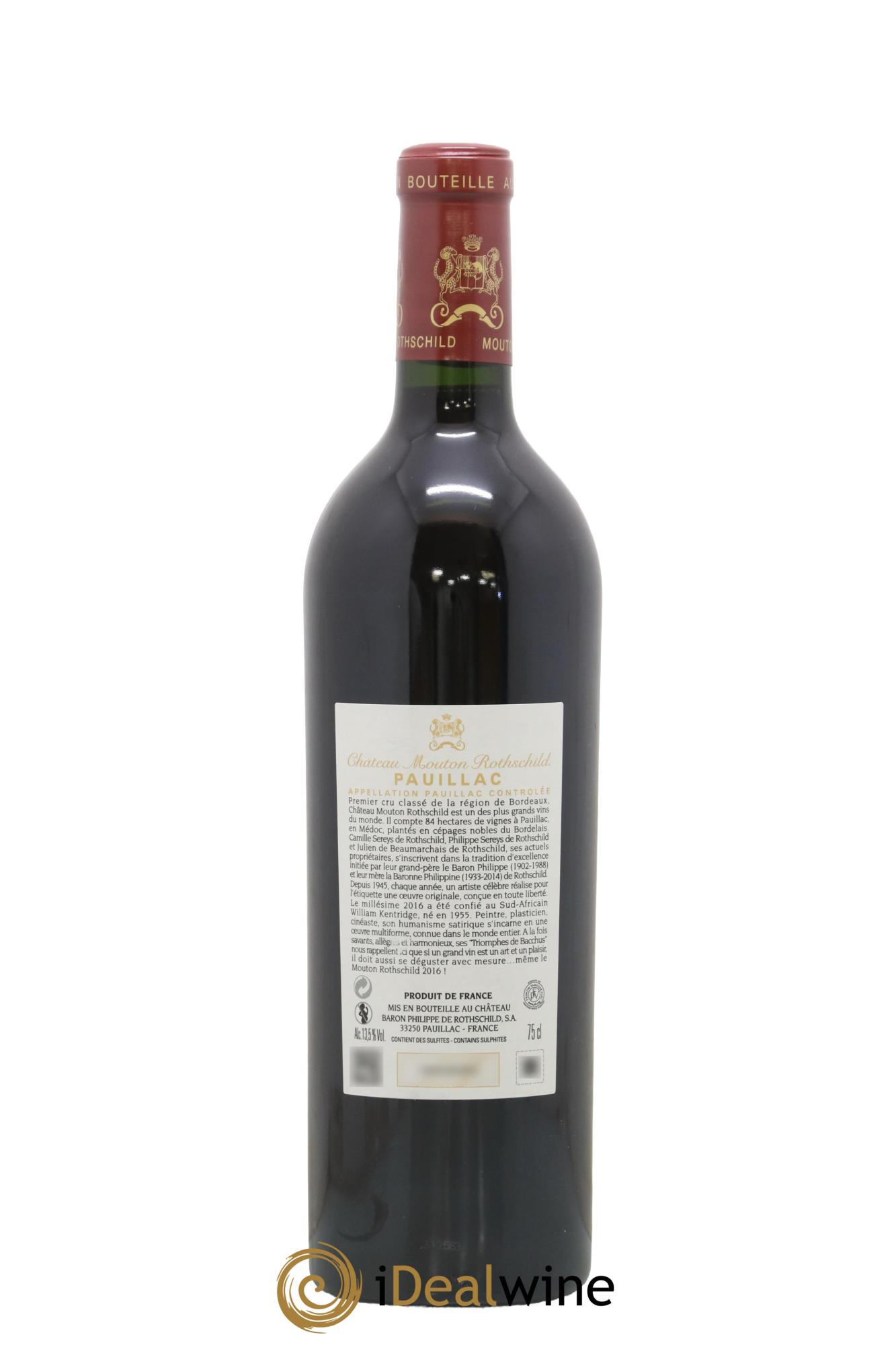 Château Mouton Rothschild 1er Grand Cru Classé 2016 - Lot of 1 bottle - 2