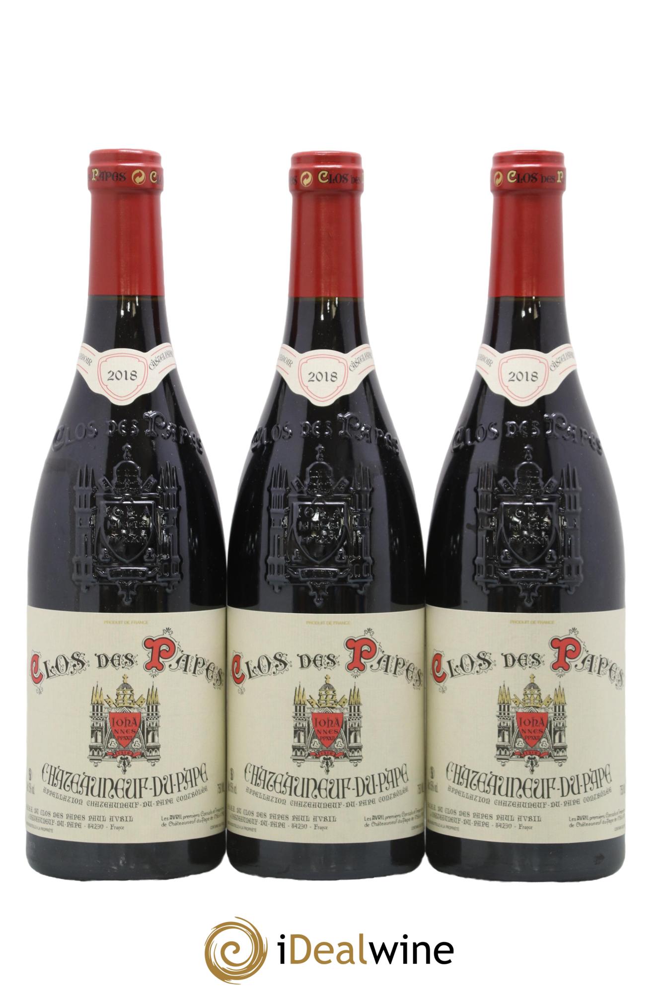 Châteauneuf-du-Pape Clos des Papes - Paul Avril 2018 - Lot de 3 bouteilles - 0