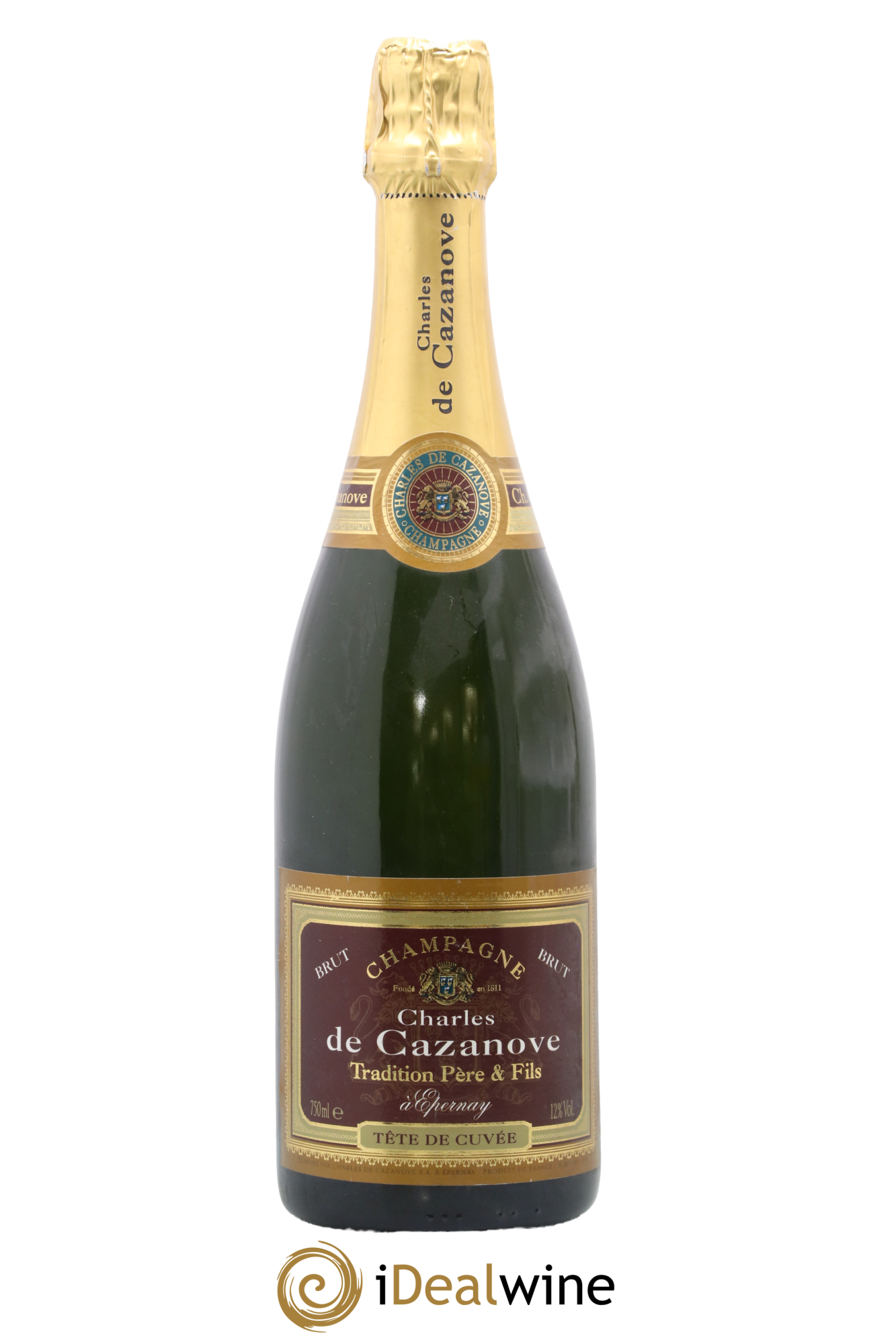 Champagne Tête De Cuvée Maison Charles De Cazanove - Lot de 1 bouteille - 0