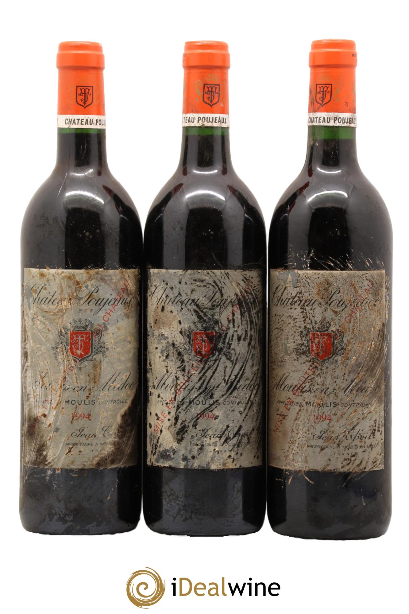 Château Poujeaux 1994 - Lot de 3 bouteilles - 0