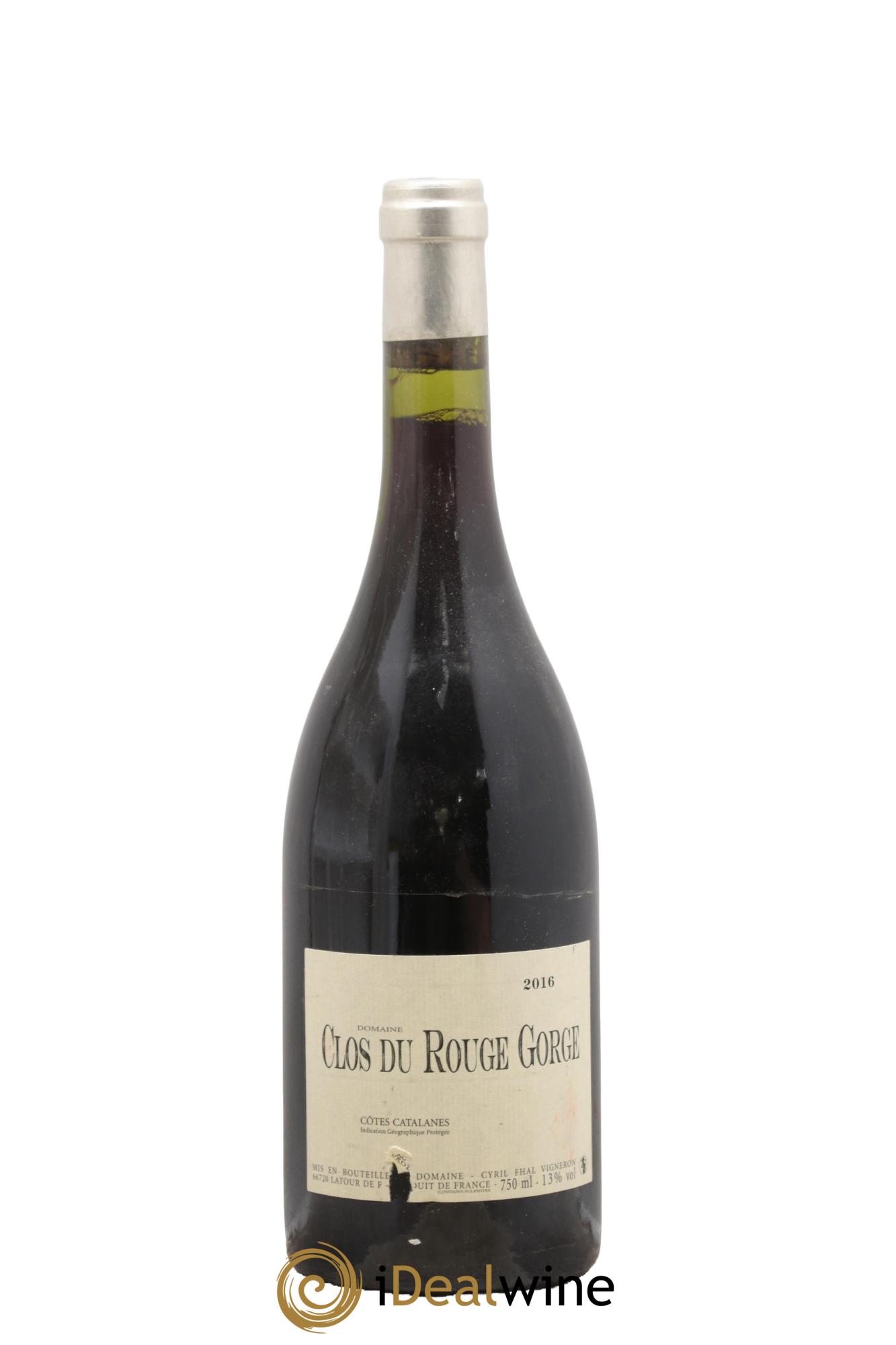 Côtes Catalanes Clos du Rouge Gorge Cyril Fhal Le Clos Clos du Rouge Gorge 2016 - Lot de 1 bouteille - 0