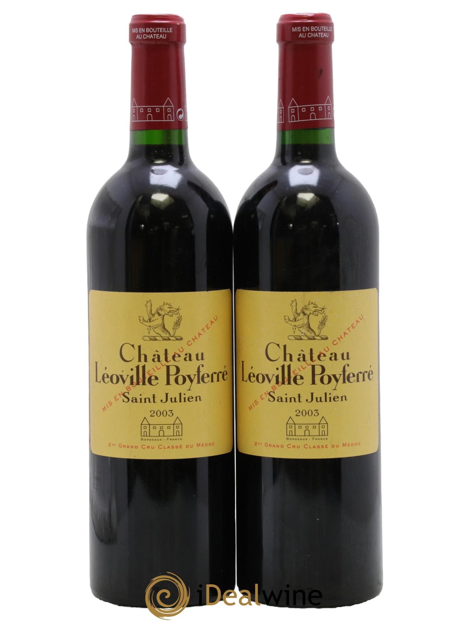 Château Léoville Poyferré 2ème Grand Cru Classé 2003 - Lot de 2 bouteilles - 0
