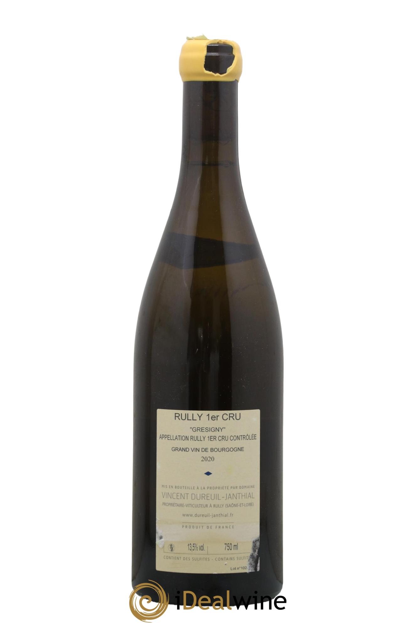 Rully 1er Cru Grésigny Vieilles Vignes Vincent Dureuil-Janthial 2020 - Lotto di 1 bottiglia - 1