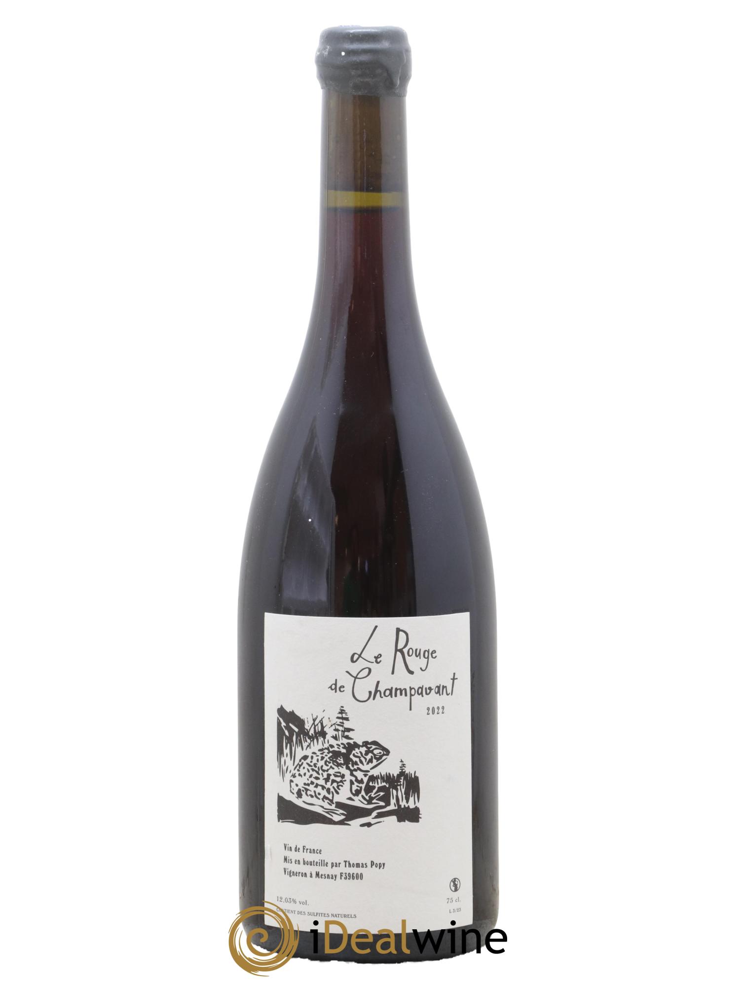 Vin de France Le Rouge De Champavant Domaine Thomas Popy 2022 - Lot de 1 bouteille - 0