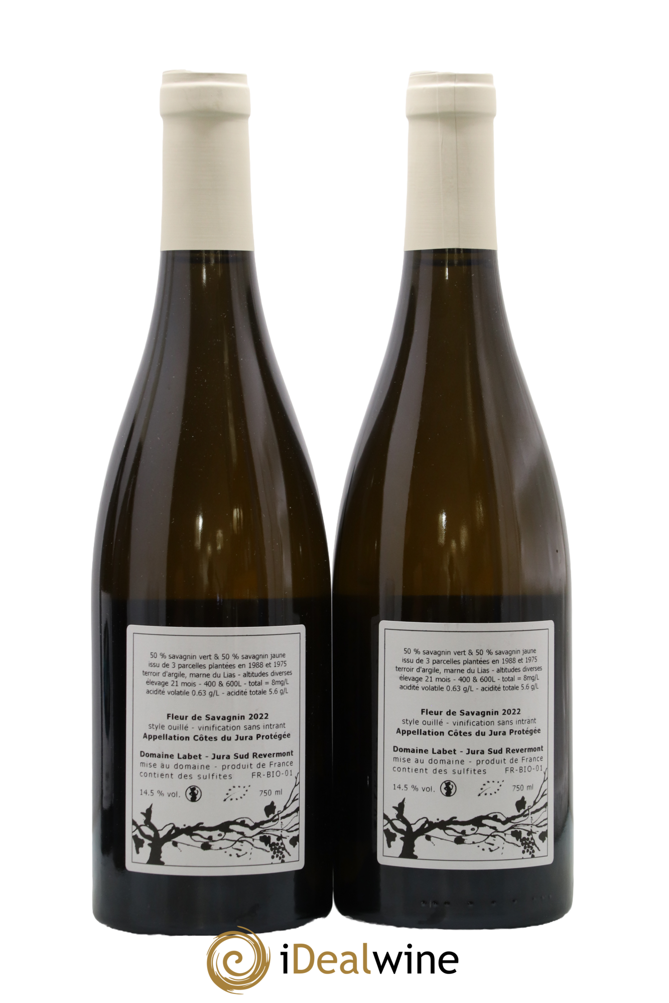 Côtes du Jura Fleur de Savagnin Romain - Julien - Charline Labet 2022 - Lot of 2 bottles - 1