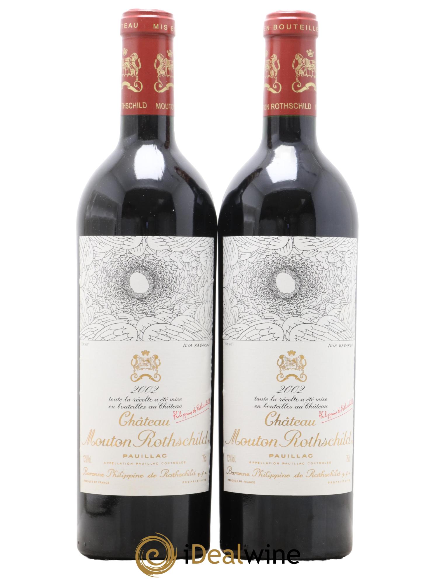 Château Mouton Rothschild 1er Grand Cru Classé 2002 - Lot de 2 bouteilles - 0