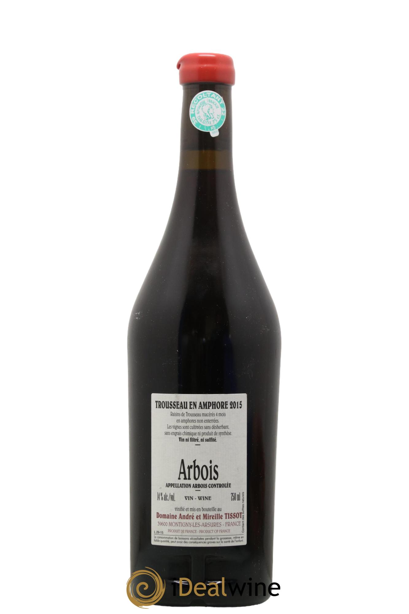 Arbois Trousseau Amphore Bénédicte et Stéphane Tissot 2015 - Posten von 1 Flasche - 1