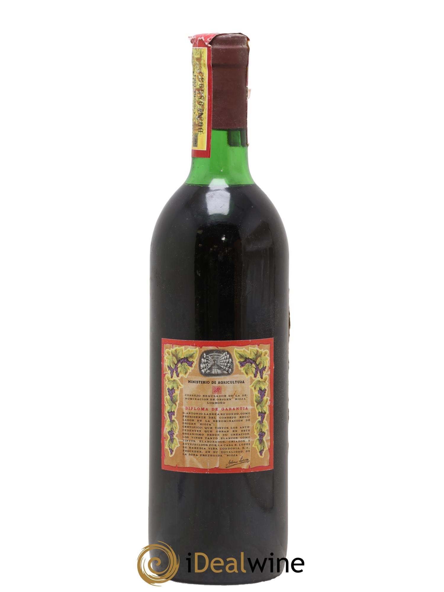 Rioja Gran Reserva Vina Tondonia R. Lopez de Heredia 1968 - Posten von 1 Flasche - 1