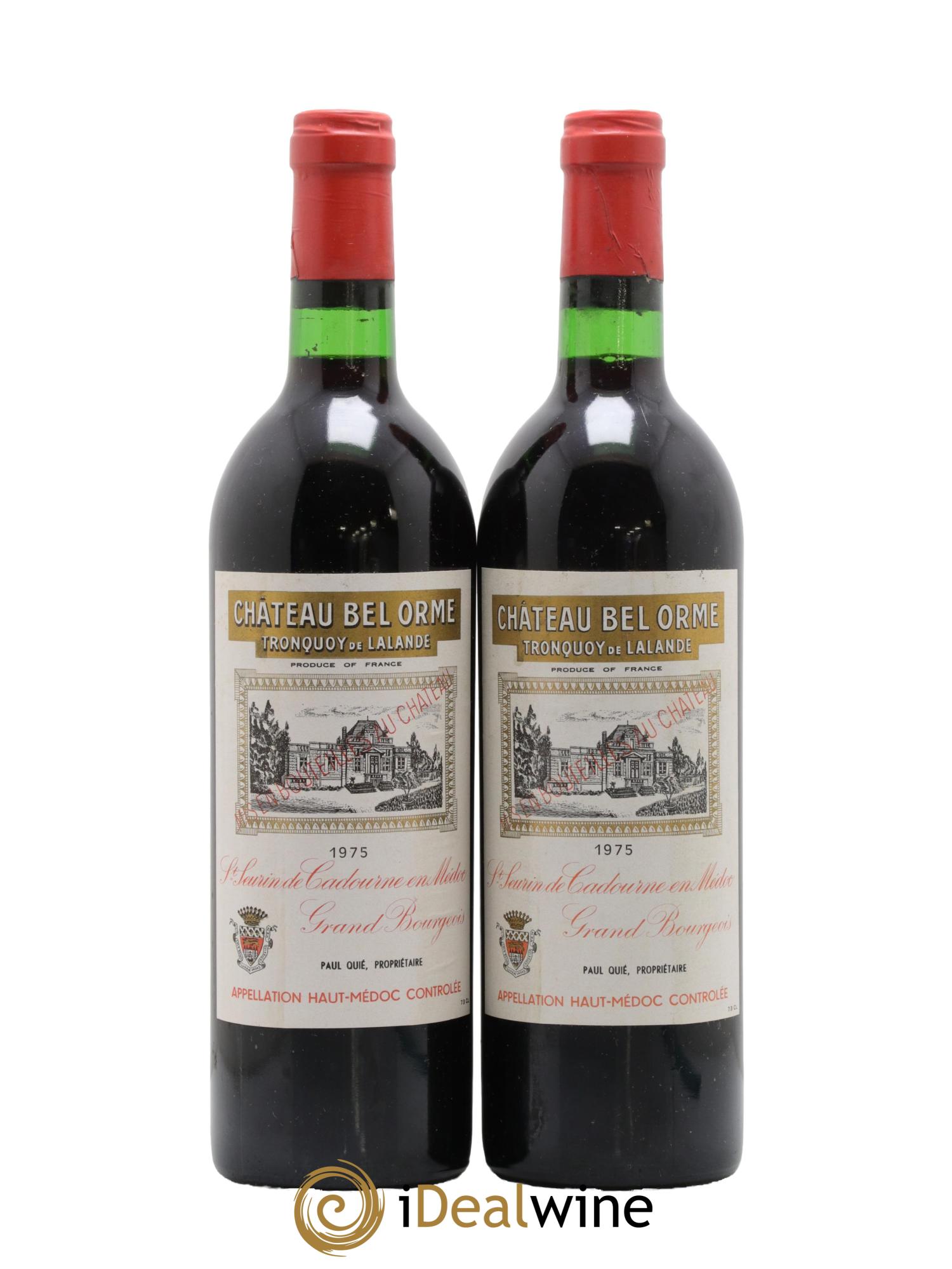 Château Bel Orme Tronquoy de Lalande Cru Bourgeois 1975 - Lot de 2 bouteilles - 0