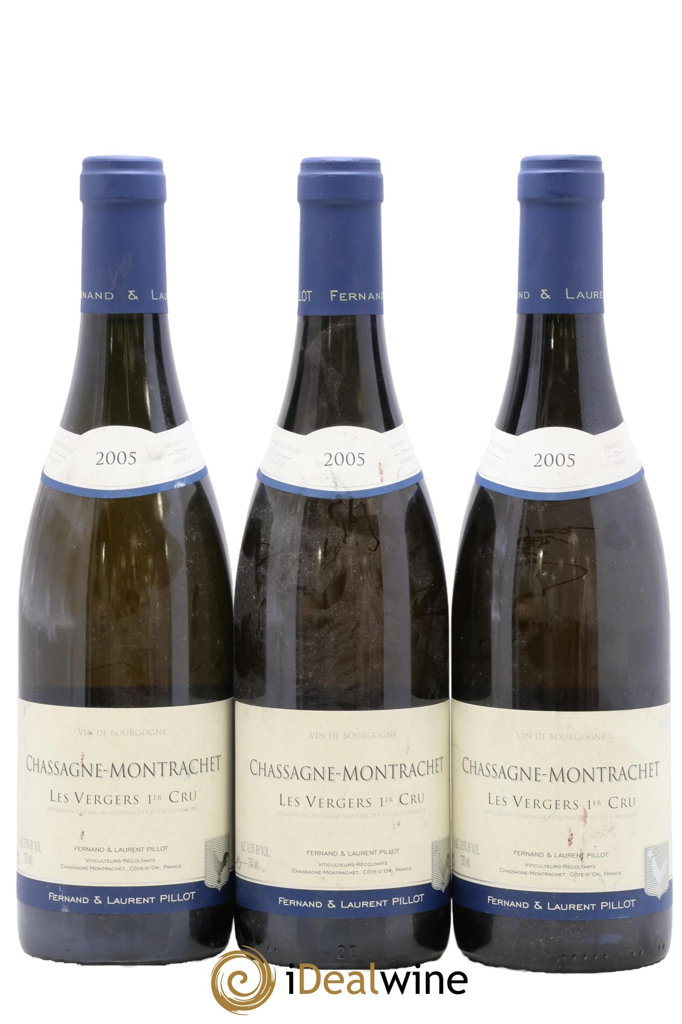 Chassagne-Montrachet 1er Cru Les Vergers Fernand et Laurent Pillot (Domaine) 2005 - Posten von 3 Flaschen - 0