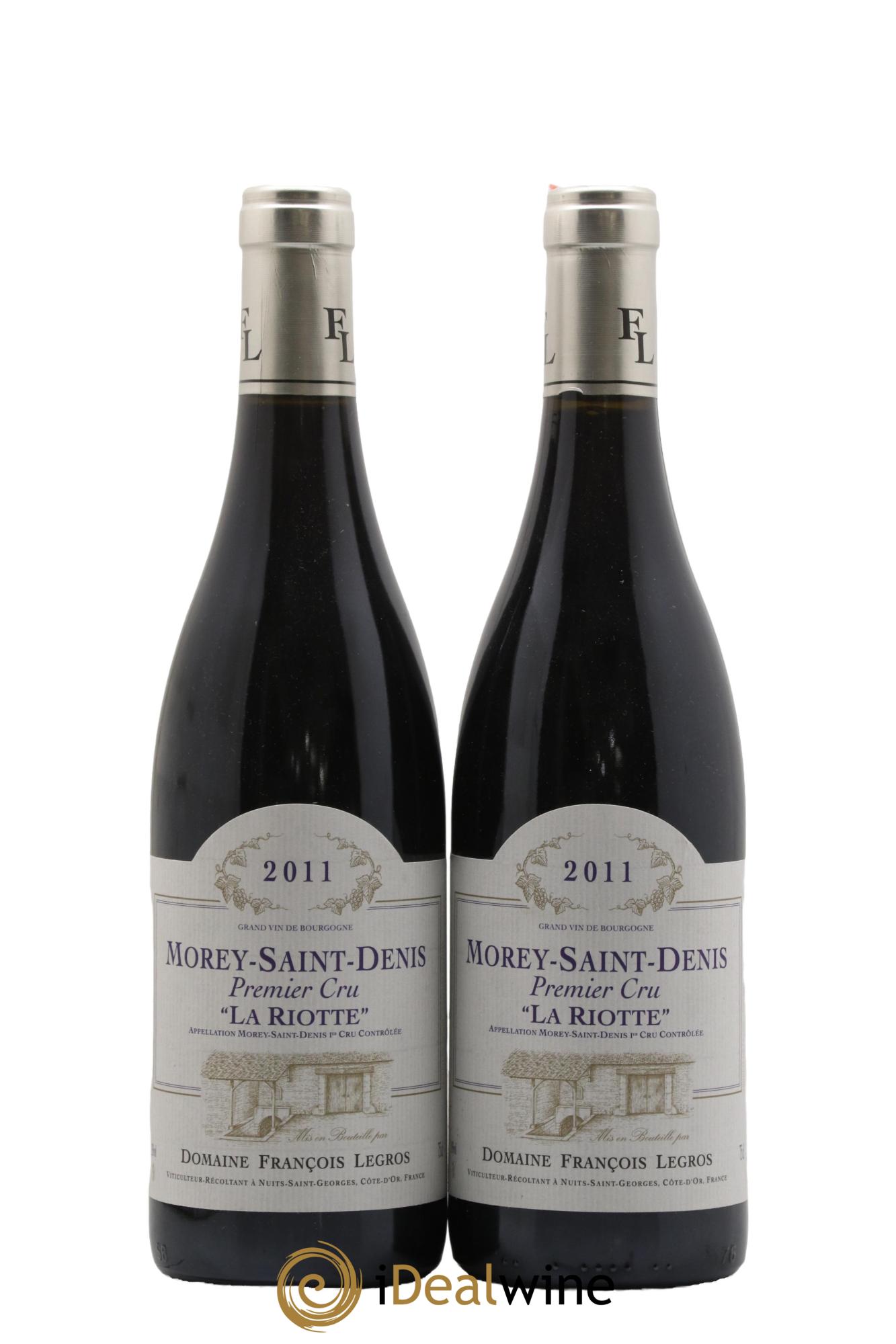 Morey Saint-Denis 1er Cru La Riotte Francois Legros 2011 - Lot of 2 bottles - 0