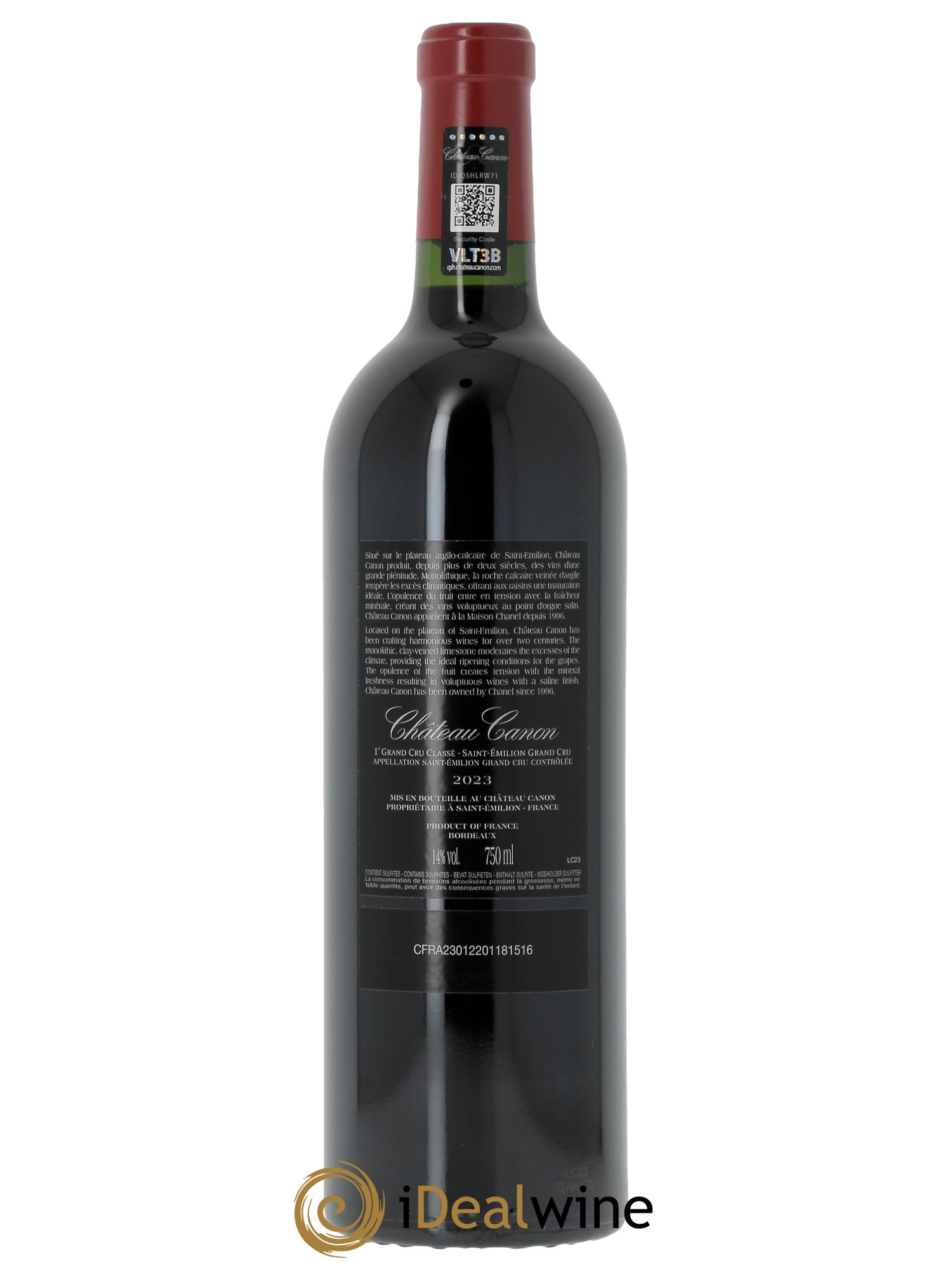 Château Canon 1er Grand Cru Classé B (Original-holzkiste ab 3 Fl.) 2023 - Posten von 1 Flasche - 1