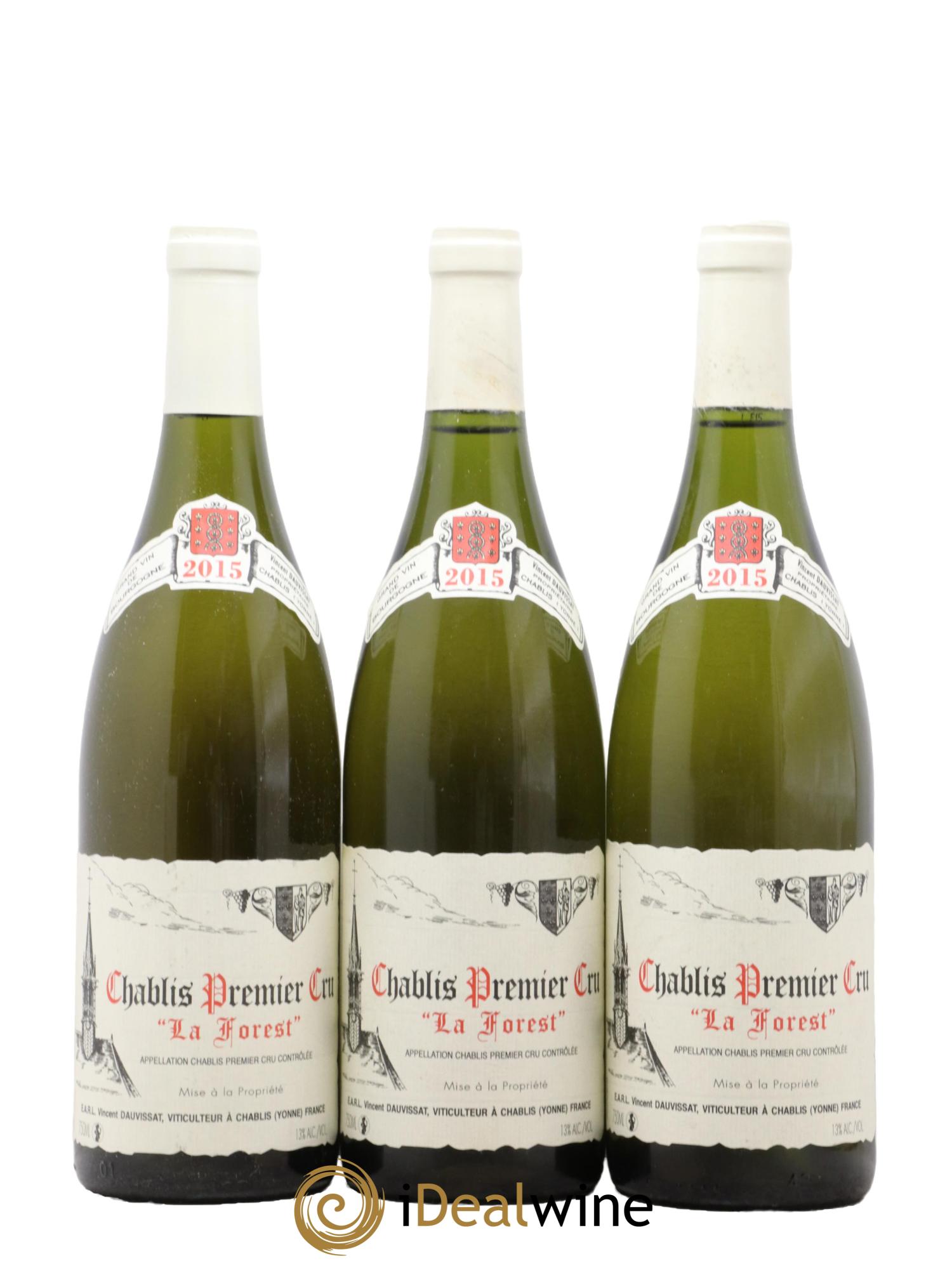 Chablis 1er Cru La Forest Vincent Dauvissat (Domaine) 2015 - Lot de 3 bouteilles - 0