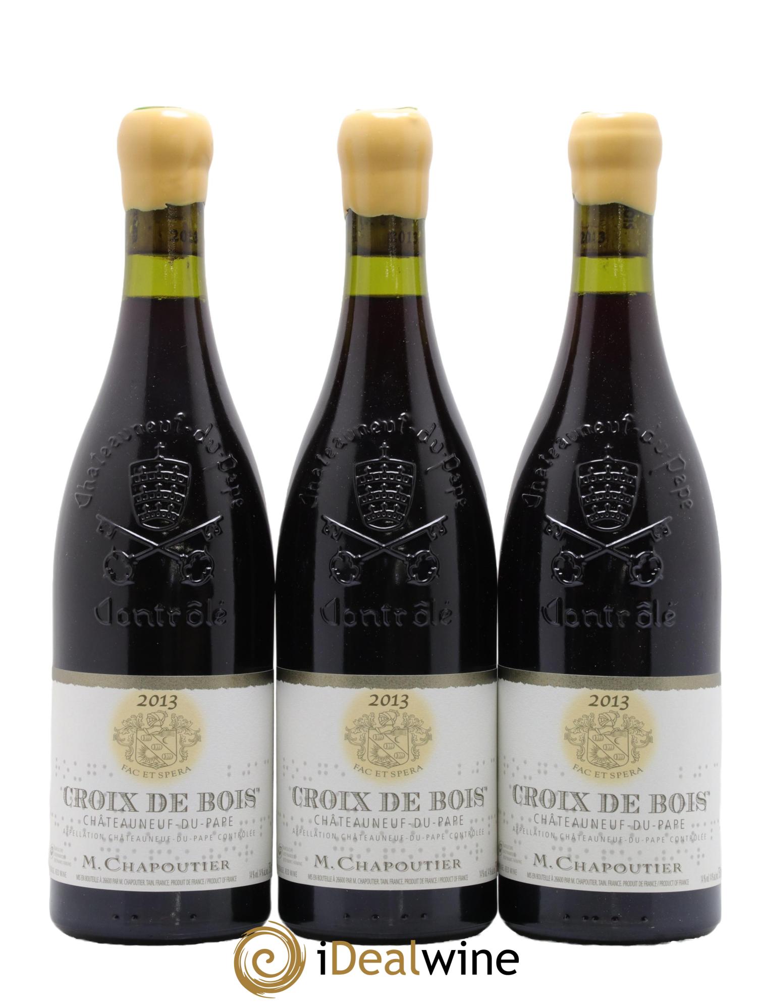 Châteauneuf-du-Pape Croix de Bois Chapoutier  2013 - Lot de 3 bouteilles - 0