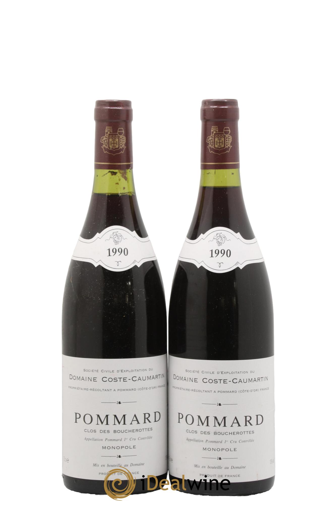 Pommard 1er Cru Clos des Boucherottes Domaine Coste Caumartin 1990 - Lot of 2 bottles - 0