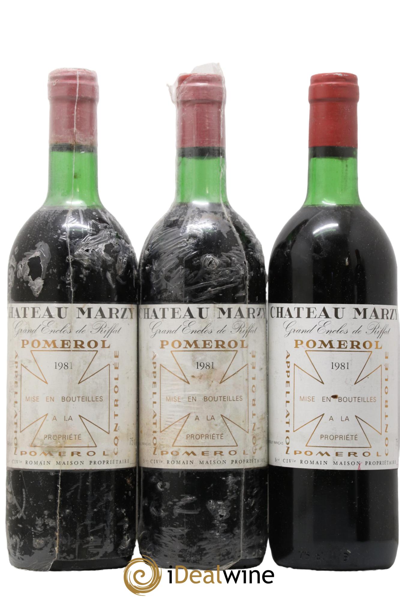 Pomerol Château Marzy 1981 - Posten von 3 Flaschen - 0