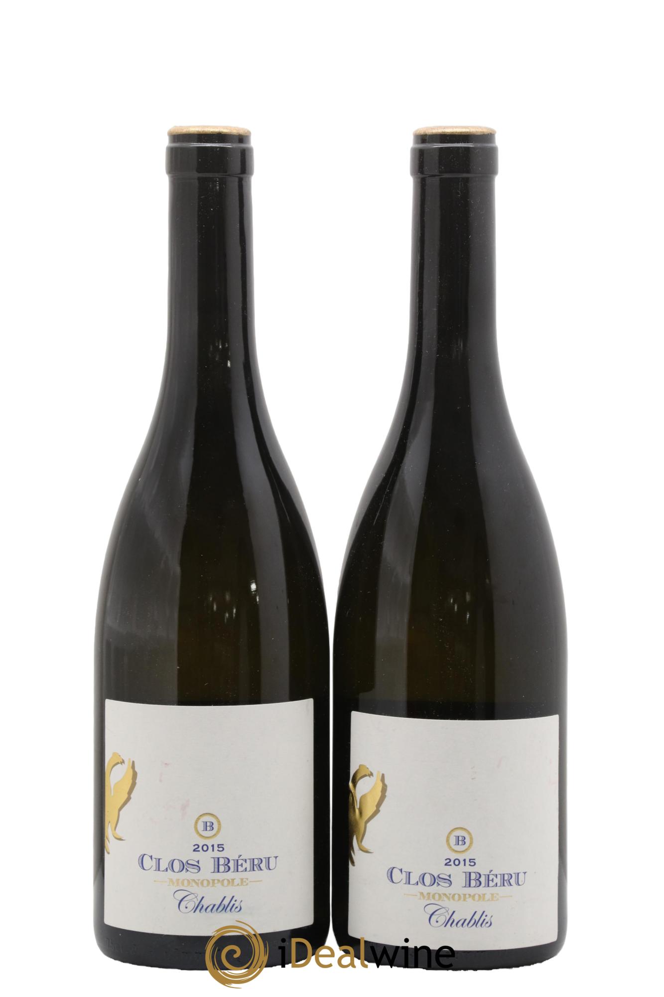 Chablis Clos Béru Monopole Château de Béru 2015 - Lot de 2 bouteilles - 0