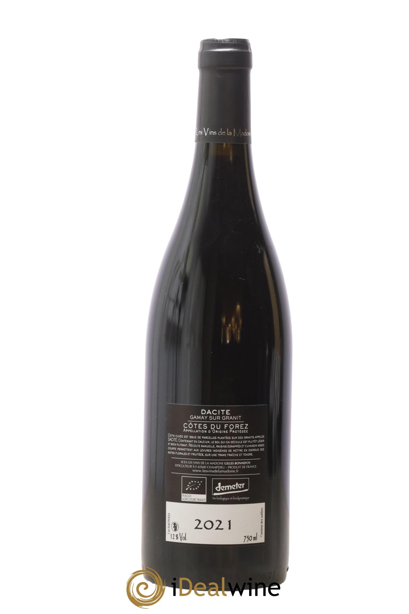 Val de Loire Côtes de Forez Dacite Gilles Bonnefoy Les Vins de la Madone 2021 - Lot de 1 bouteille - 1