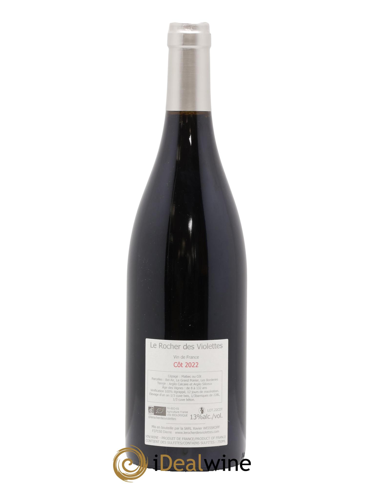 Touraine Côt Le Rocher des Violettes 2022 - Lot de 1 bouteille - 1