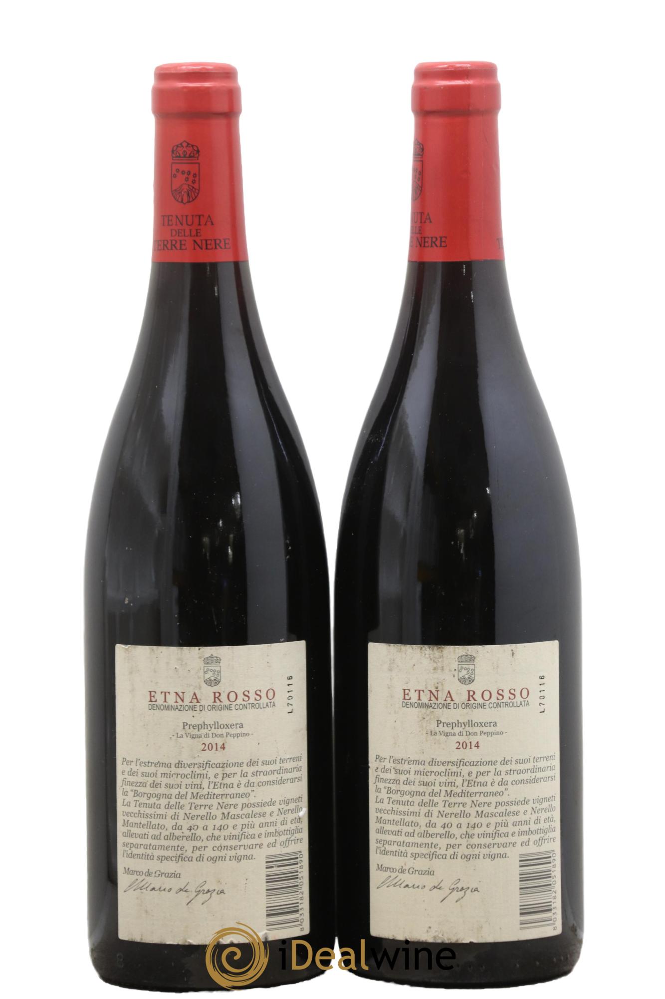 Etna Rosso Tenuta delle Terre Nere DOC Prephylloxera  La Vigna di Don Peppino 2014 - Lotto di 2 bottiglie - 1