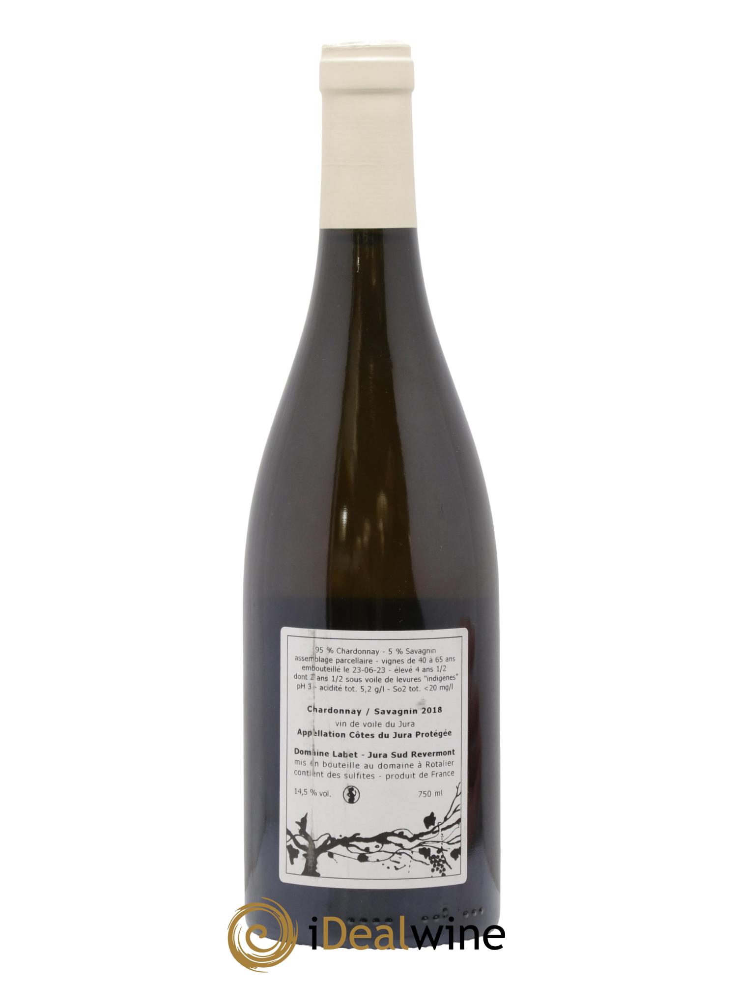 Côtes du Jura Vin de Voile Chardonnay-Savagnin cuvée de garde Romain - Julien  - Charline Labet 2018 - Lot de 1 bouteille - 1