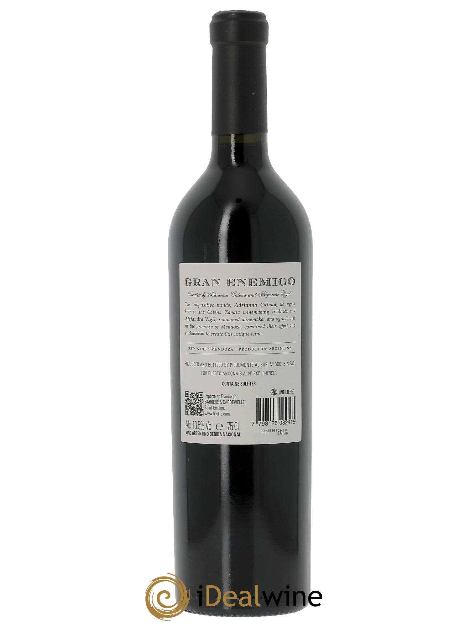 Mendoza Gran Enemigo El Enemigo 2022 - Lot de 1 bouteille - 1
