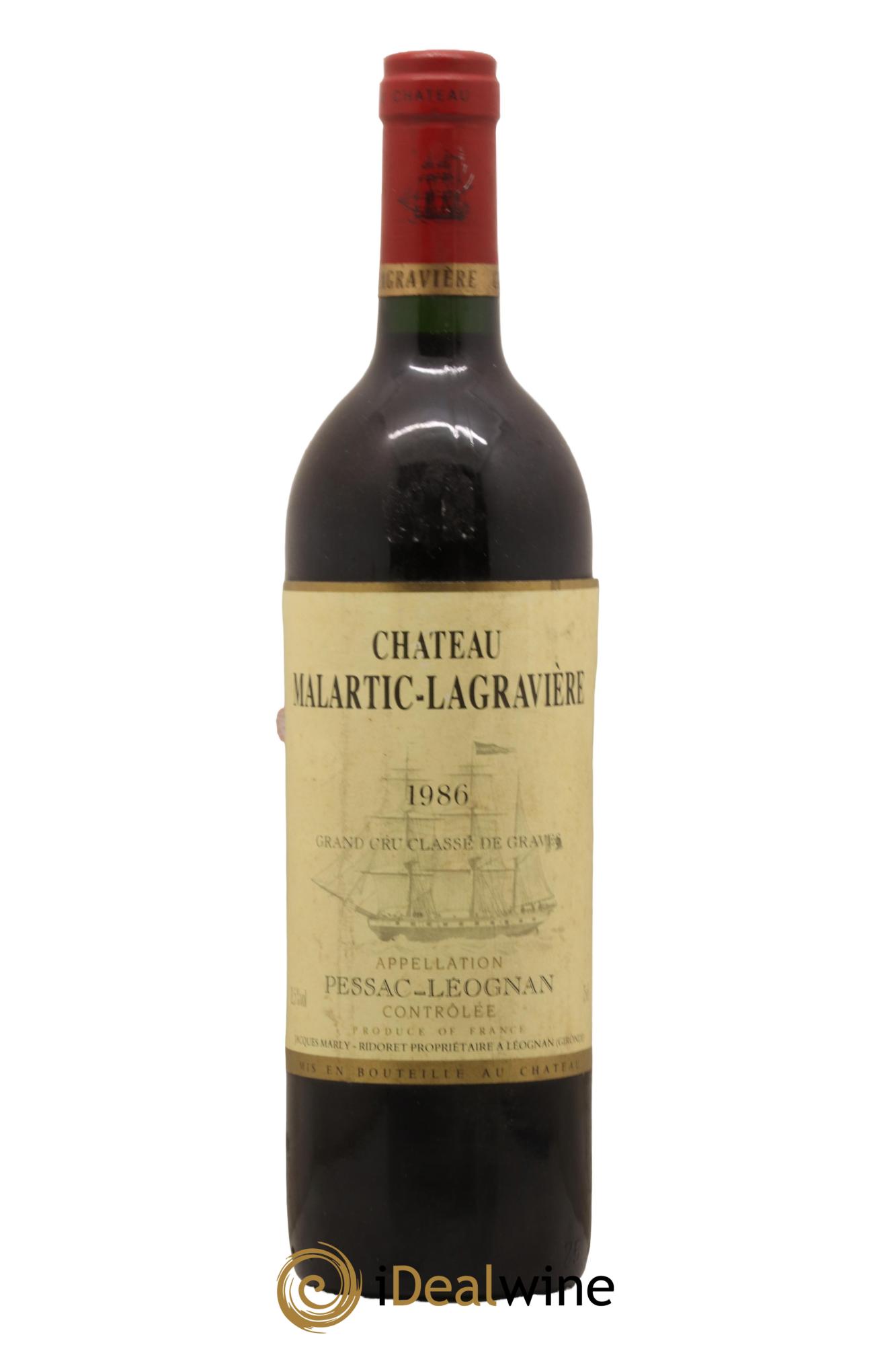 Château Malartic-Lagravière Cru Classé de Graves 1986 - Lot de 1 bouteille - 0