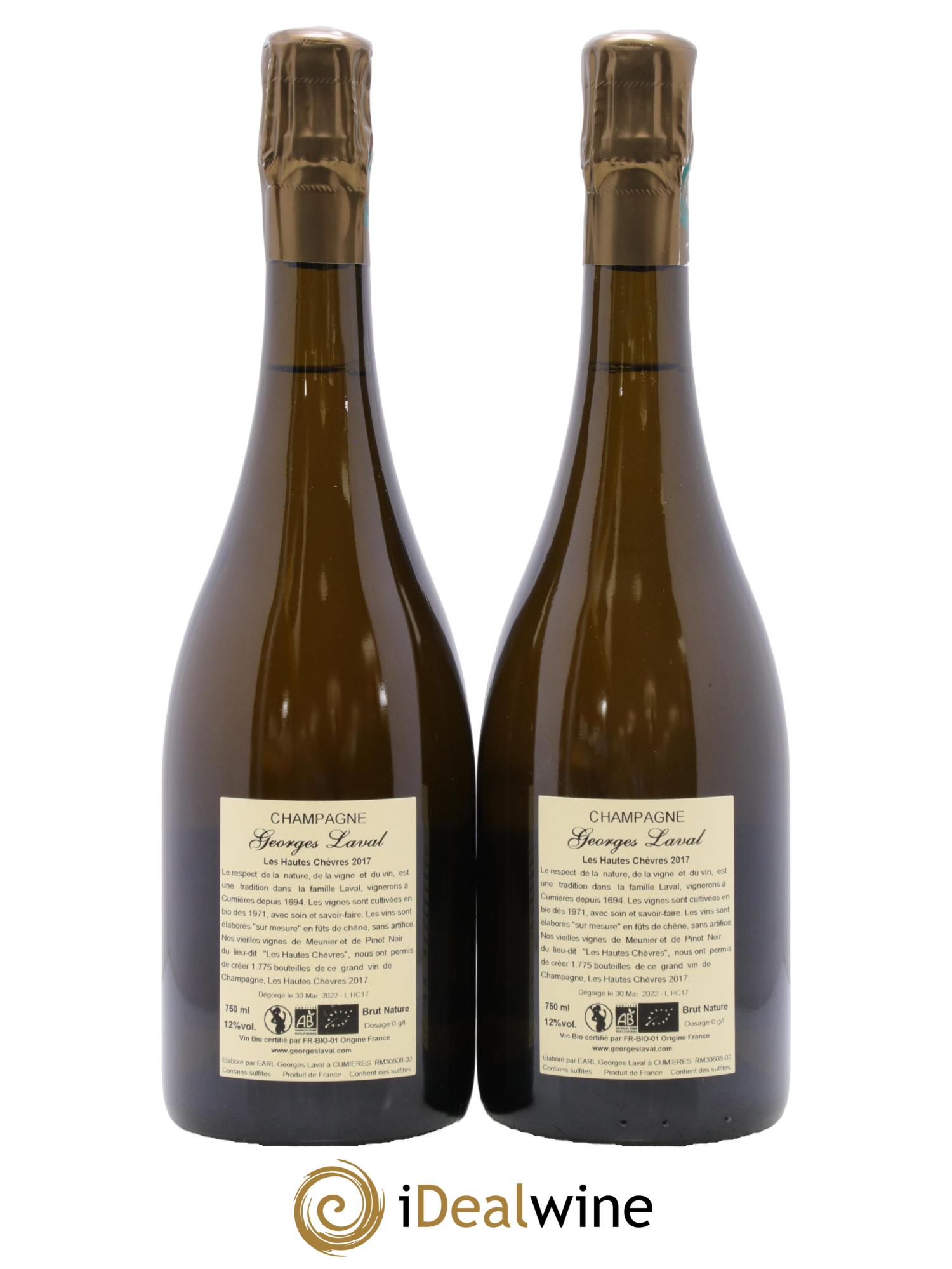 Les Hautes Chèvres 1er Cru Brut Nature Georges Laval 2017 - Lot de 2 bouteilles - 1