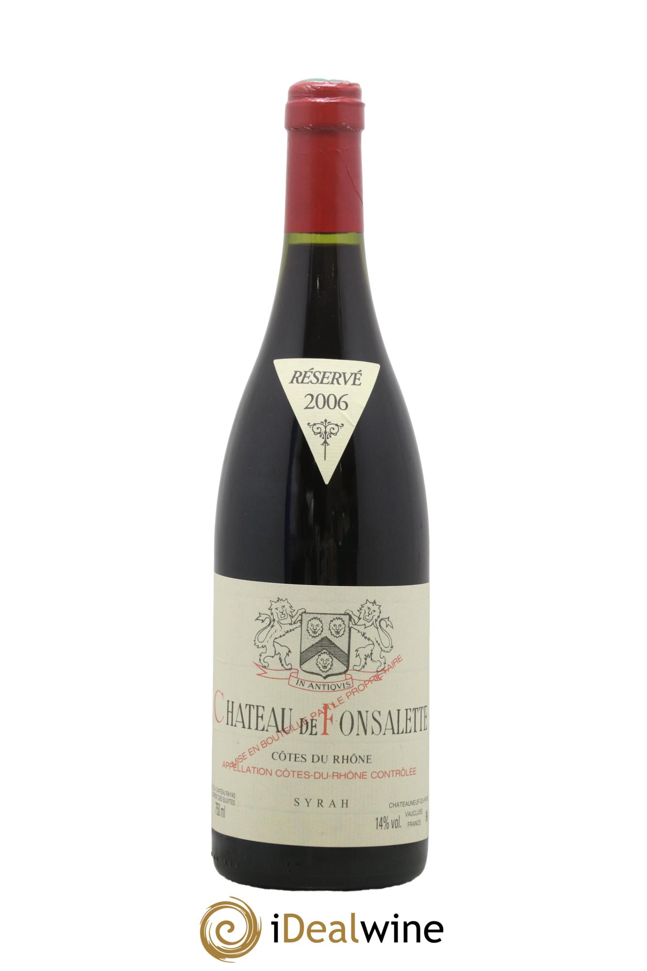 Côtes-du-Rhône Cuvée Syrah Château de Fonsalette 2006 - Lot of 1 bottle - 0