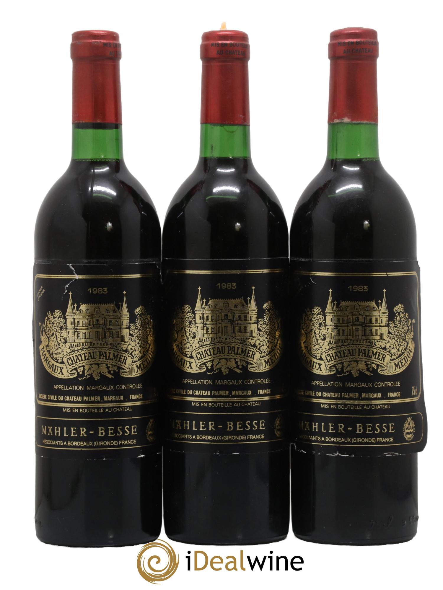 Château Palmer 3ème Grand Cru Classé 1983 - Lot de 3 bouteilles - 0