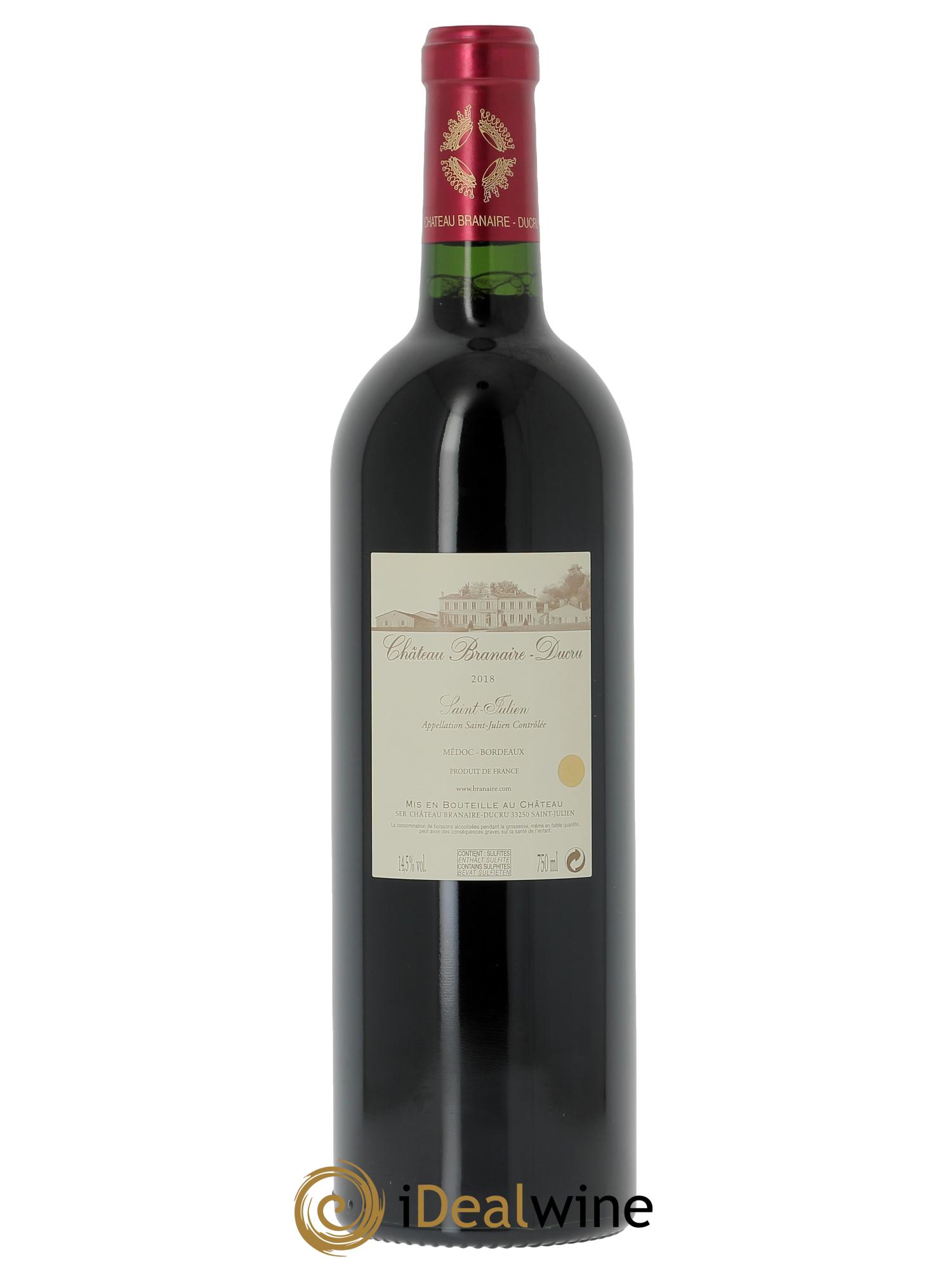 Château Branaire Ducru 4ème Grand Cru Classé (CBO à partir de 3 bts) 2018 - Lot de 1 bouteille - 1