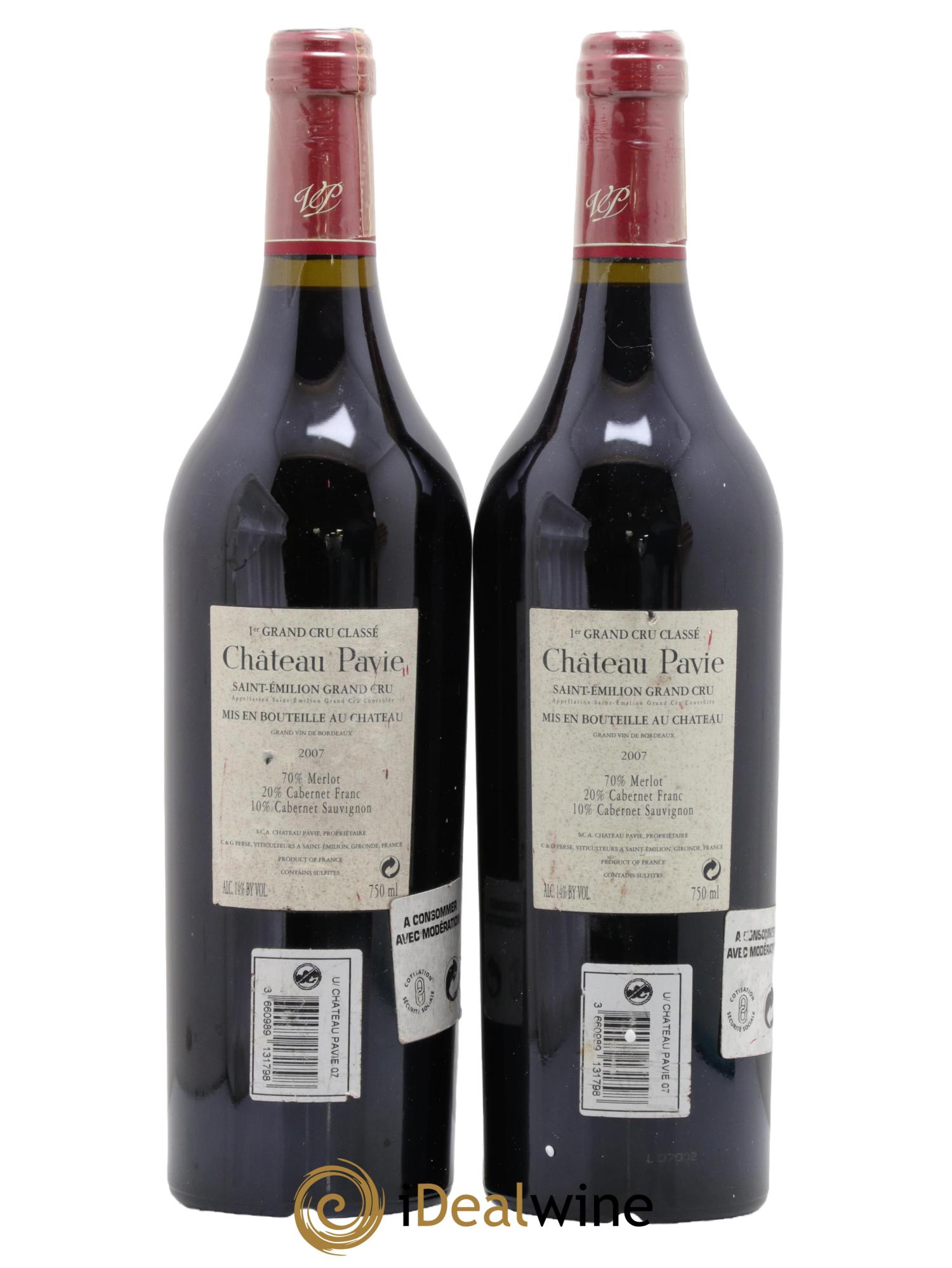 Château Pavie 1er Grand Cru Classé A 2007 - Posten von 2 Flaschen - 1