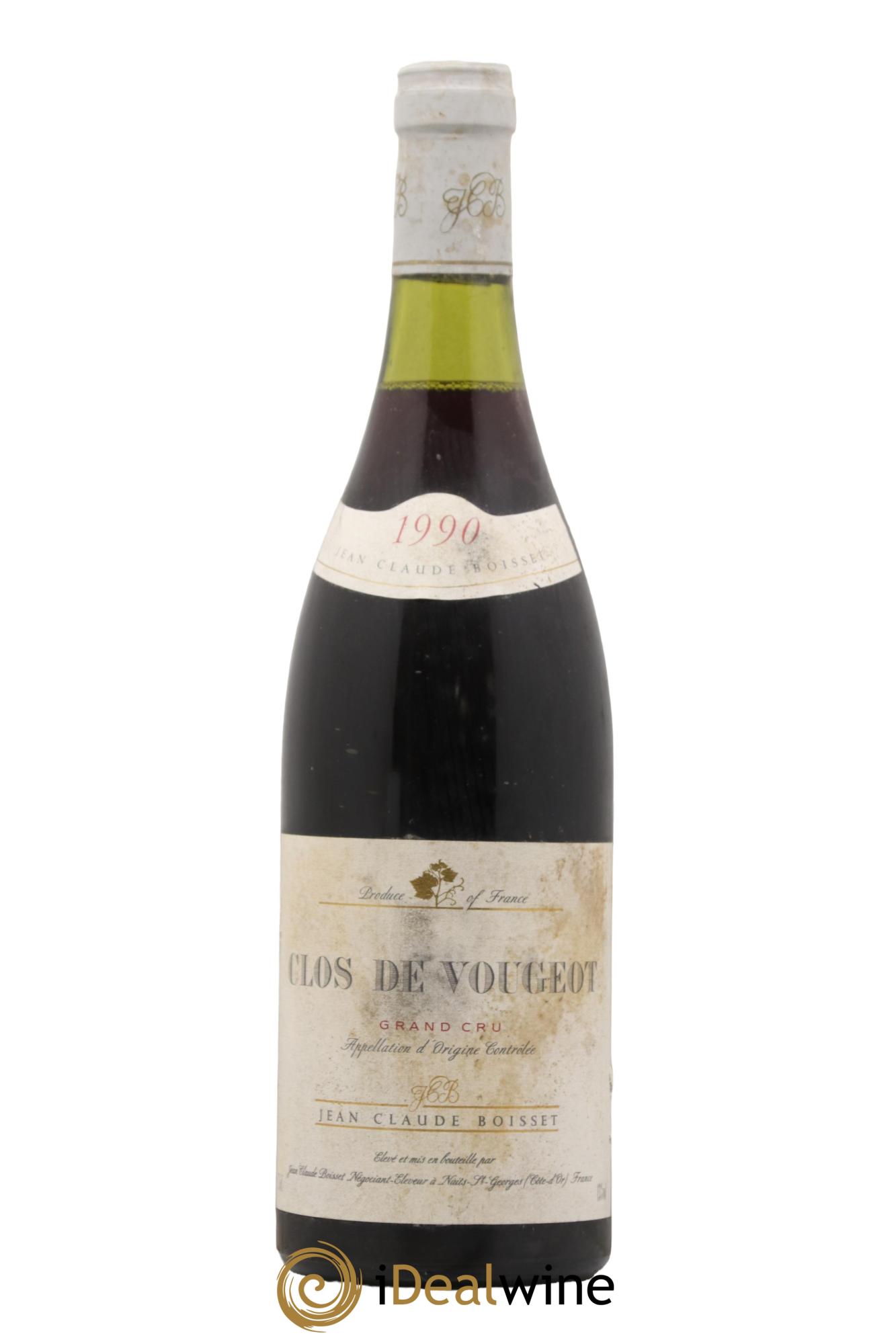 Clos de Vougeot Grand Cru Jean-Claude Boisset 1990 - Lot de 1 bouteille - 0