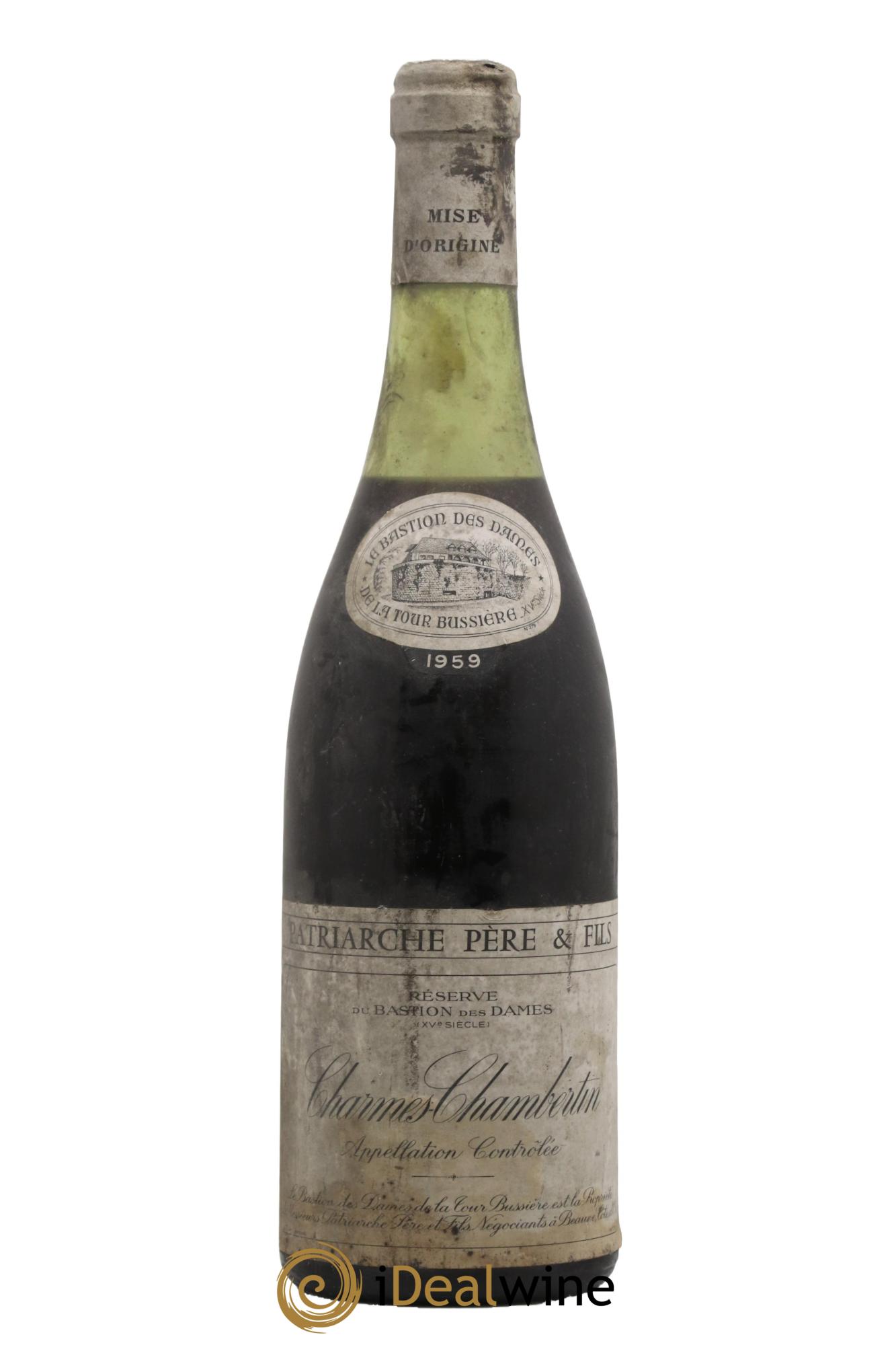 Charmes-Chambertin Grand Cru Patriarche Père et Fils 1959 - Lot de 1 bouteille - 0