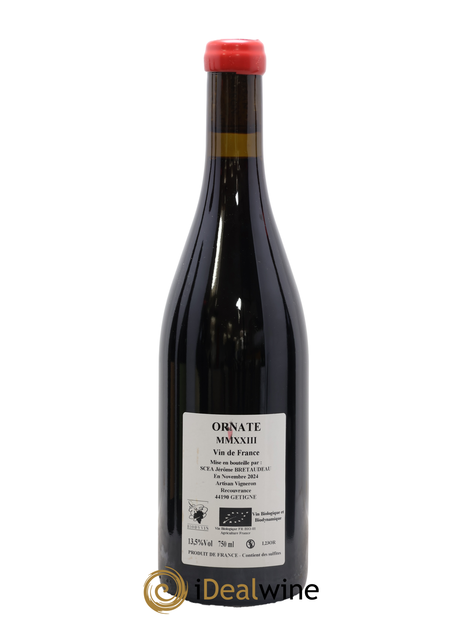 Vin de France Merlot Ornaté Jérôme Bretaudeau - Domaine de Bellevue 2023 - Lot de 1 bouteille - 1