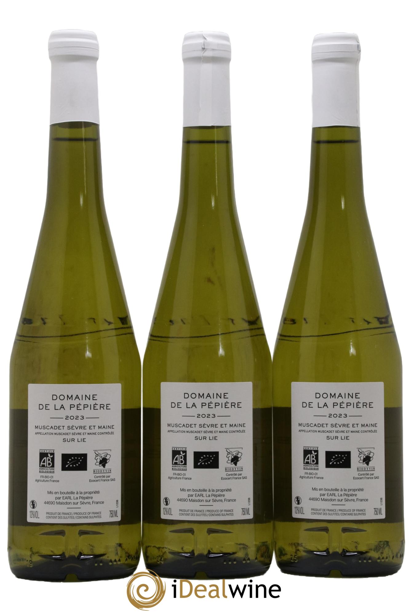 Muscadet-Sèvre-et-Maine sur lie Domaine de la Pépière 2023 - Lot de 3 bouteilles - 1